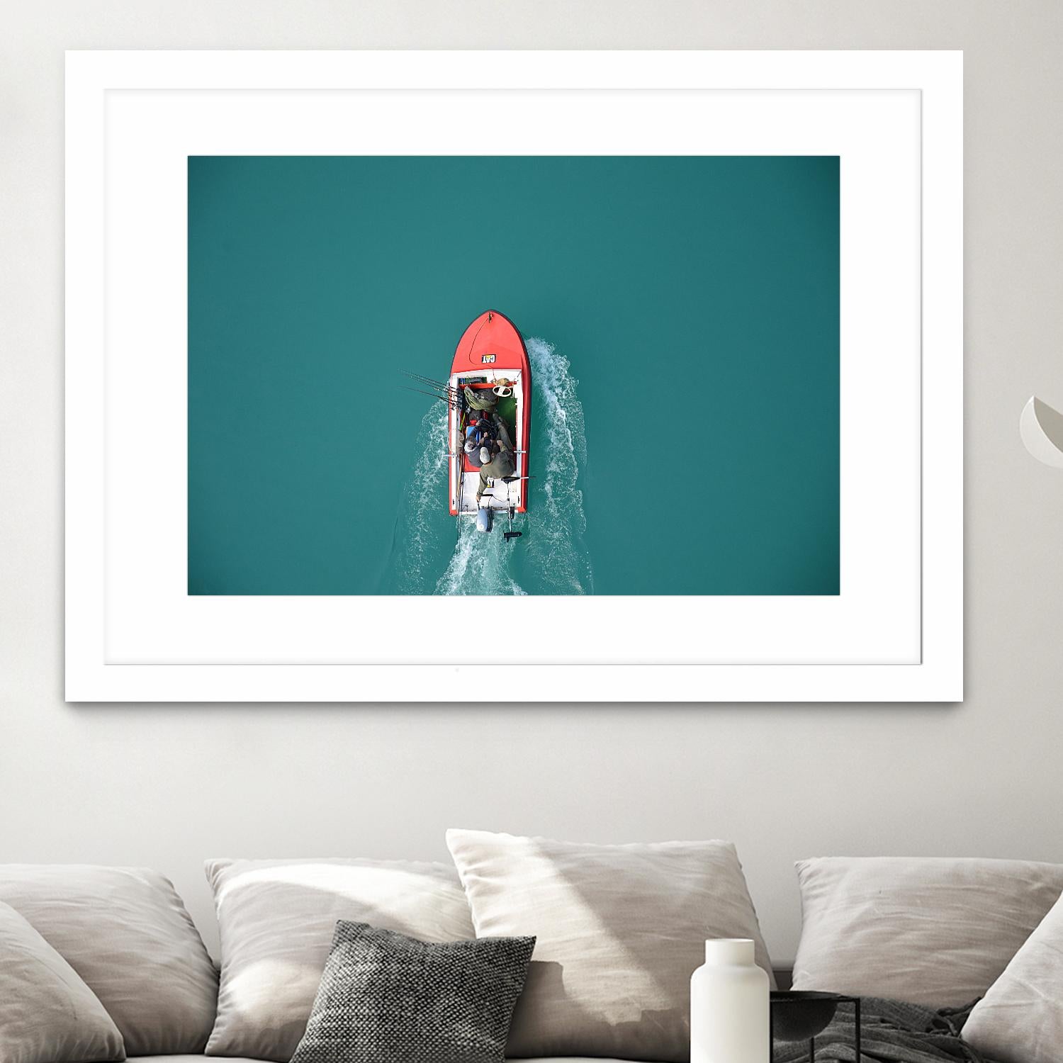 Boat by Pexels on GIANT ART - red photography boat