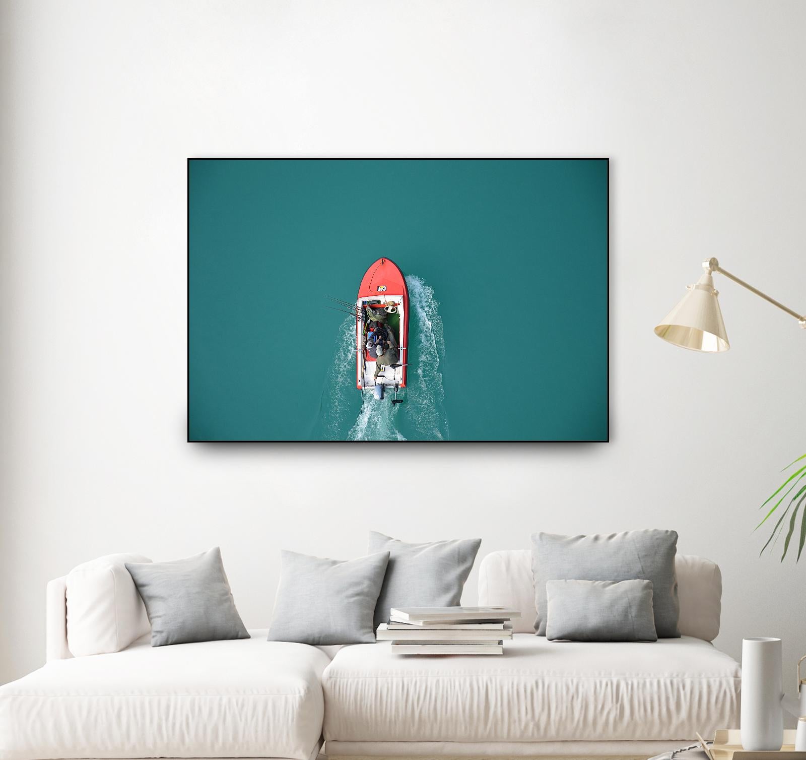 Boat by Pexels on GIANT ART - red nautical