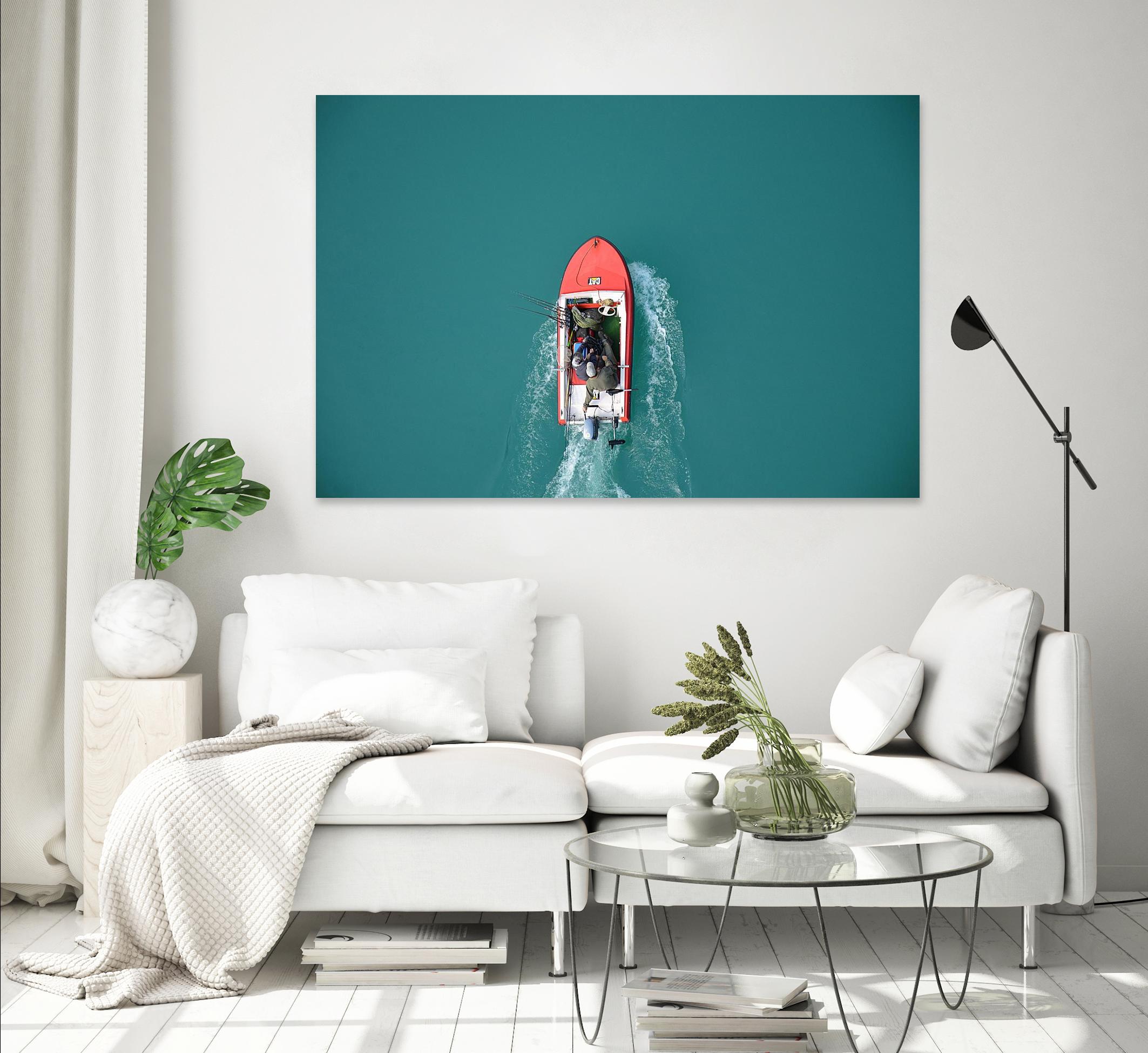 Boat by Pexels on GIANT ART - red photography boat