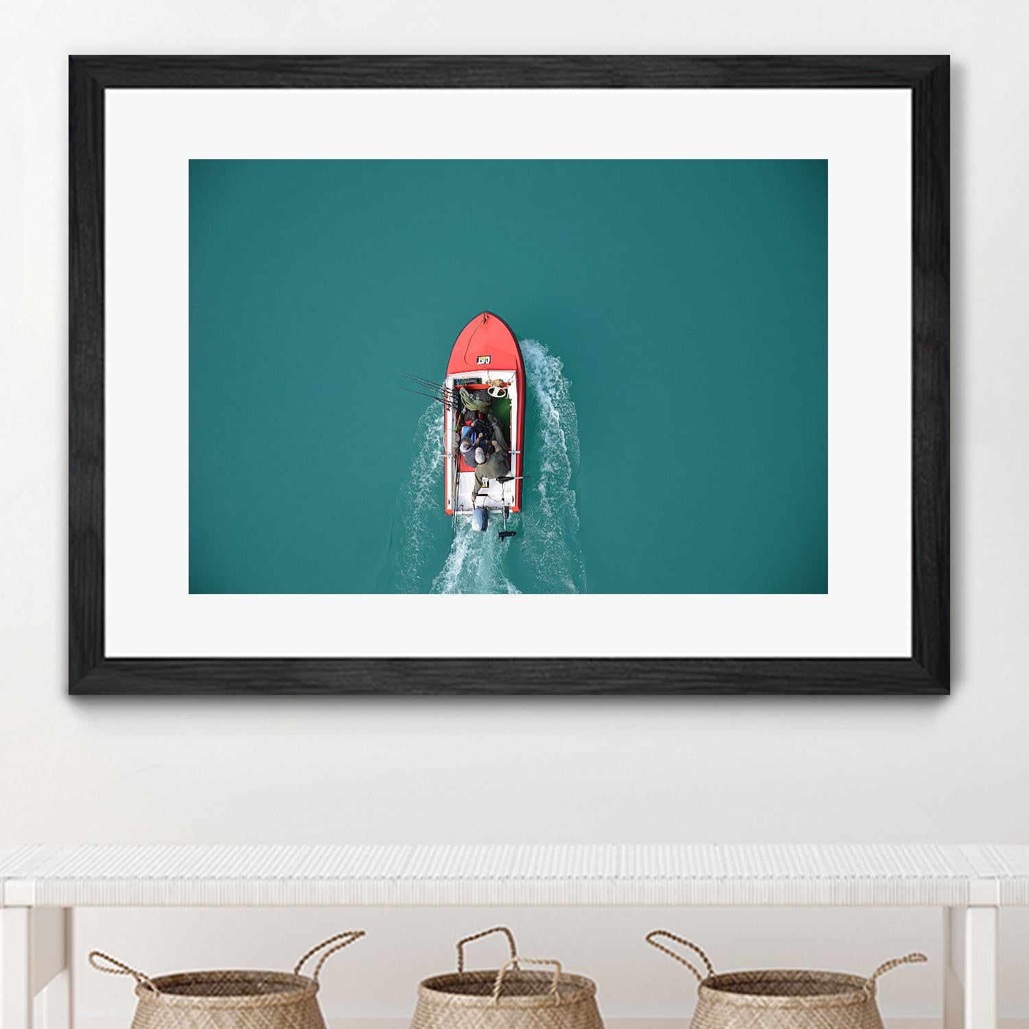 Boat by Pexels on GIANT ART - red photography boat