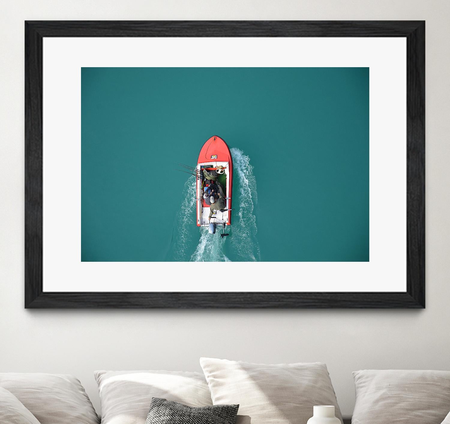 Boat by Pexels on GIANT ART - red photography boat