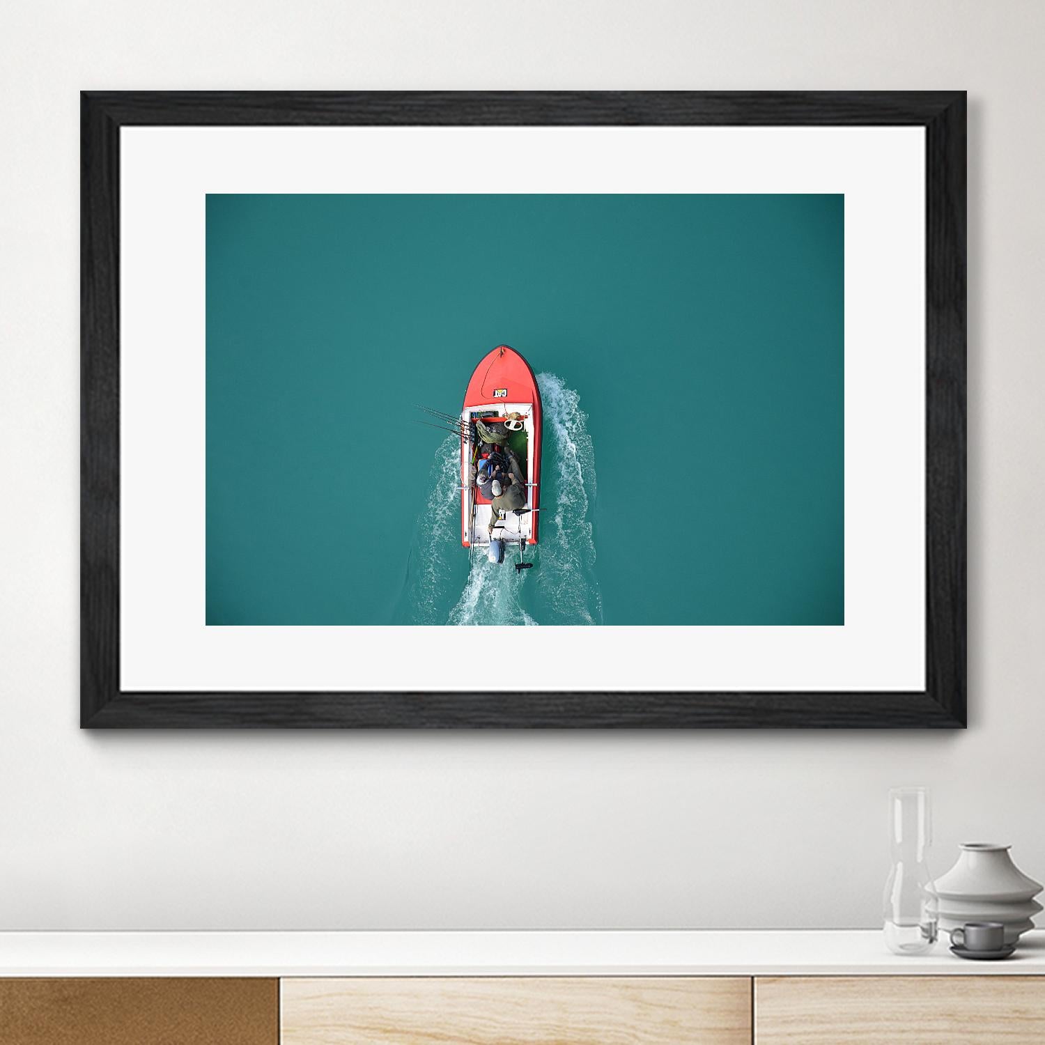 Boat by Pexels on GIANT ART - red photography boat