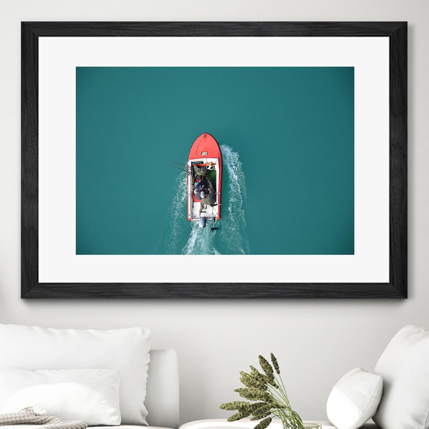 Boat by Pexels on GIANT ART - red photography boat