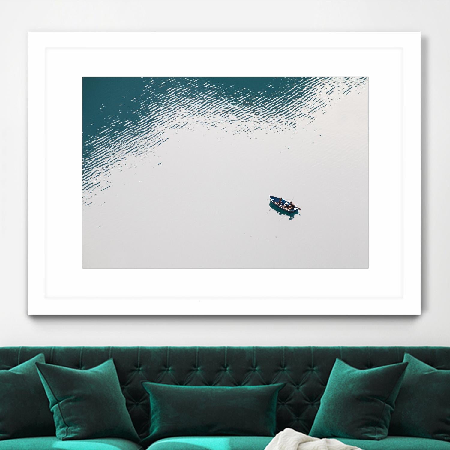 Lonely boat by Pexels on GIANT ART - blue nautical