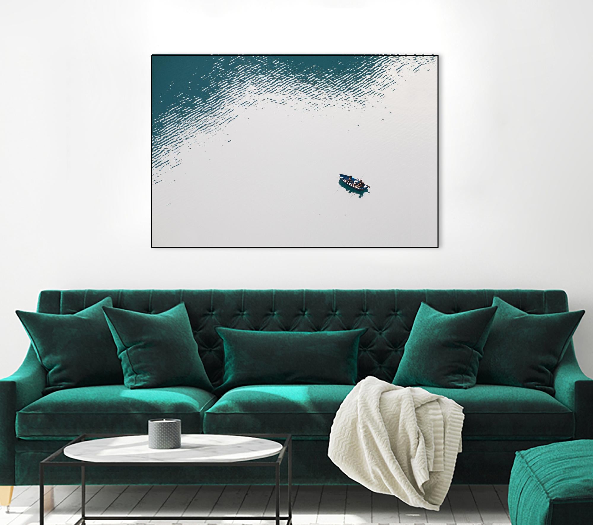 Lonely boat by Pexels on GIANT ART - blue nautical