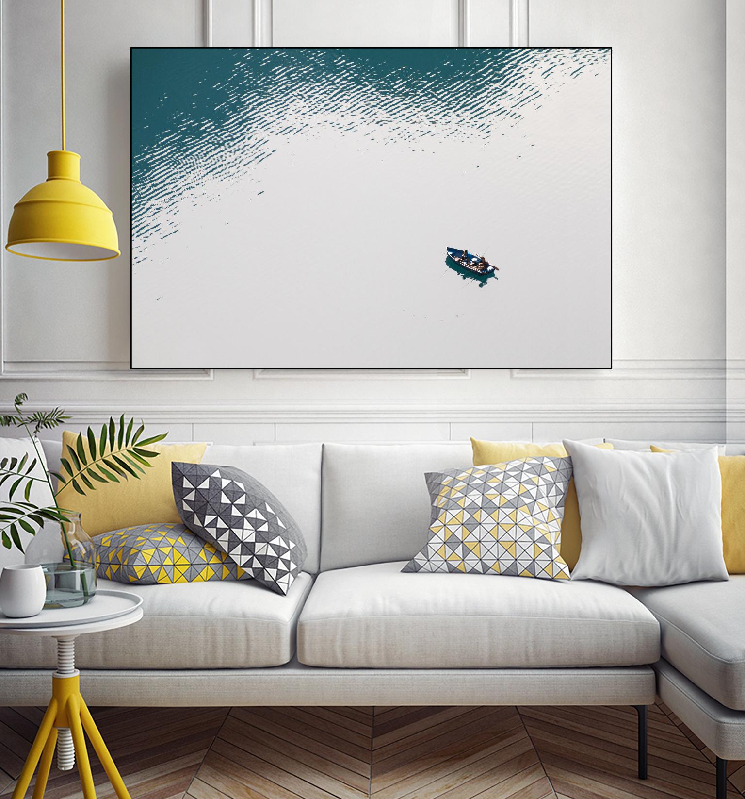 Lonely boat by Pexels on GIANT ART - blue nautical