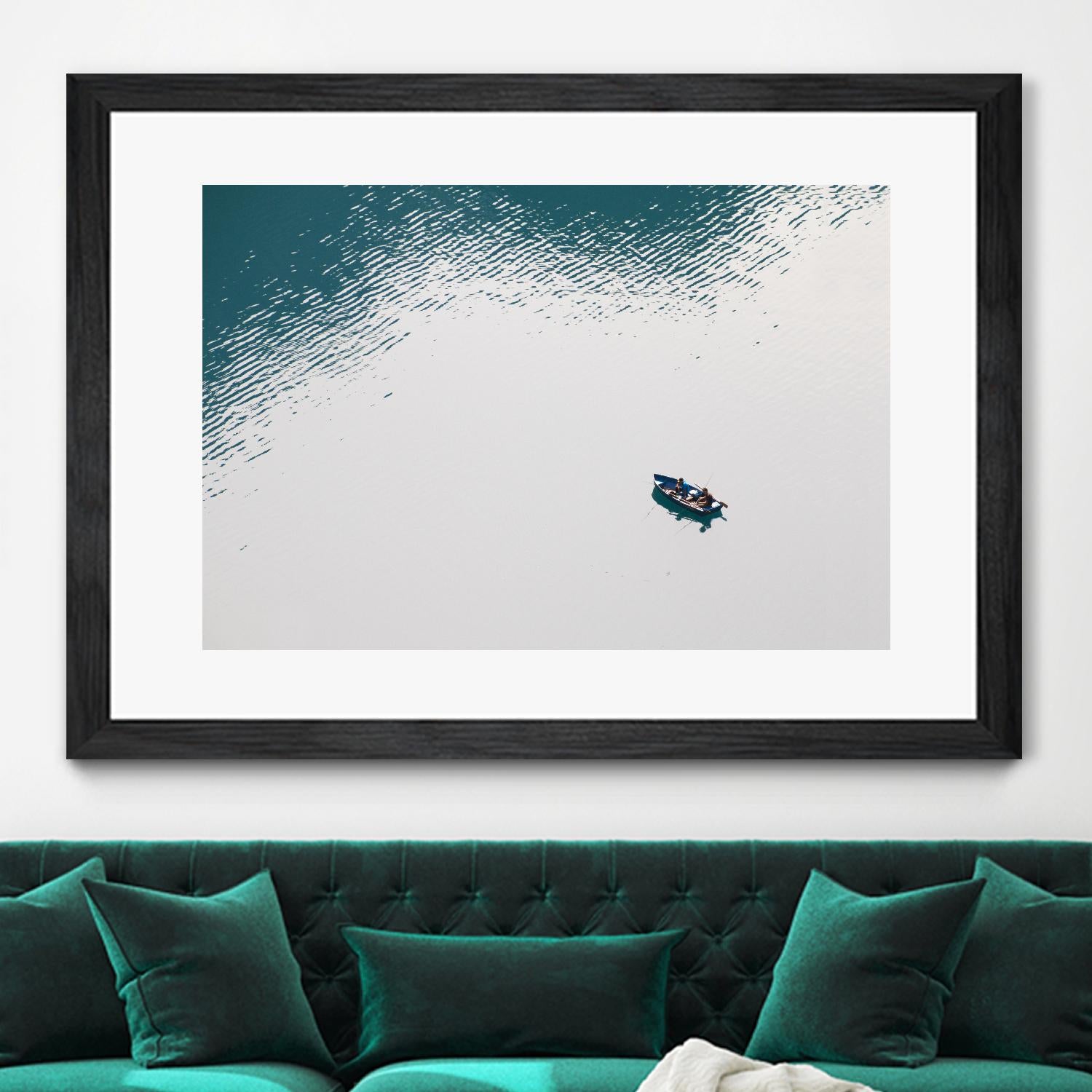 Lonely boat by Pexels on GIANT ART - blue nautical