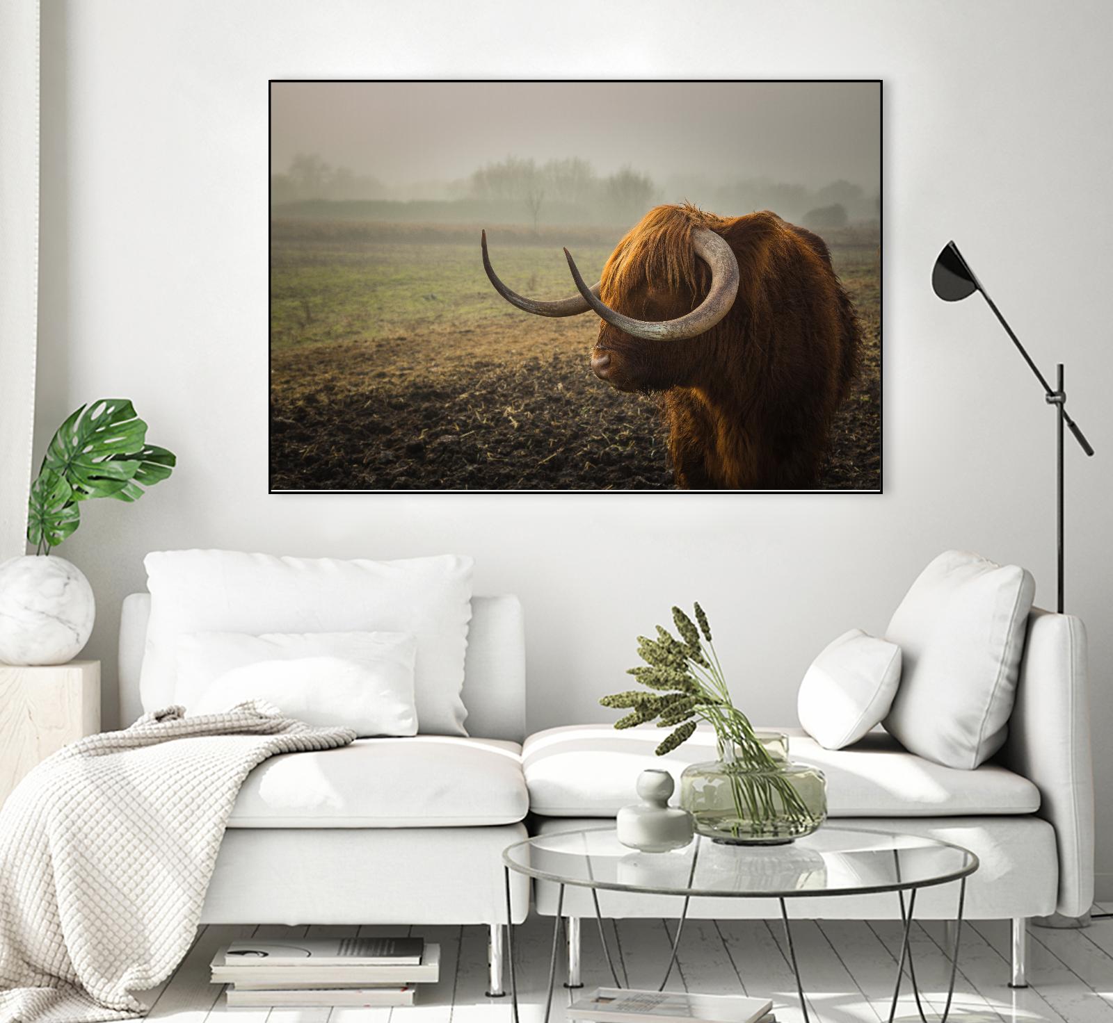 Longhorn by Pexels on GIANT ART - green animals