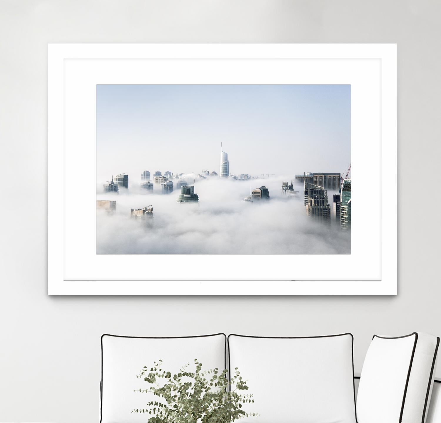 On top of the city by Pexels on GIANT ART - white city scene city above clouds