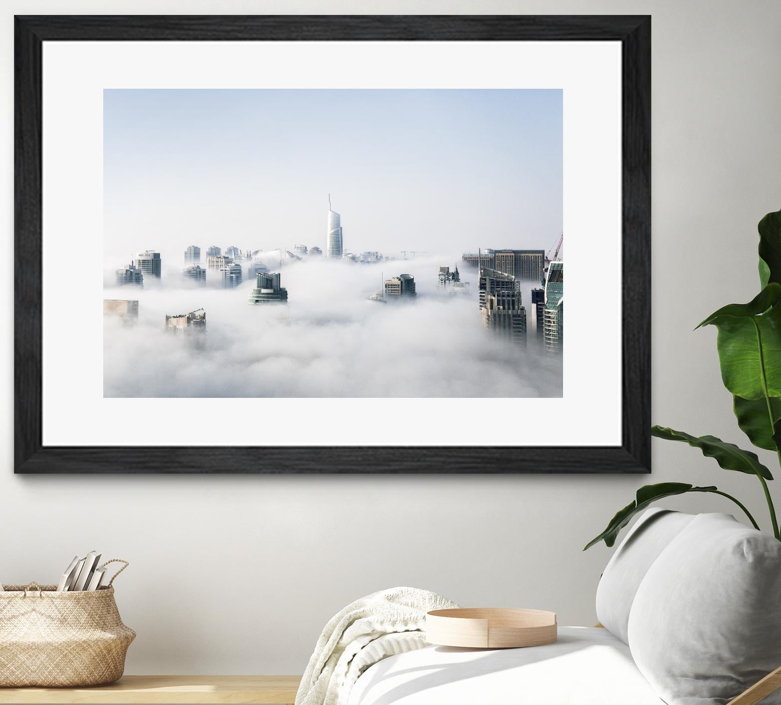 On top of the city by Pexels on GIANT ART - white city scene city above clouds