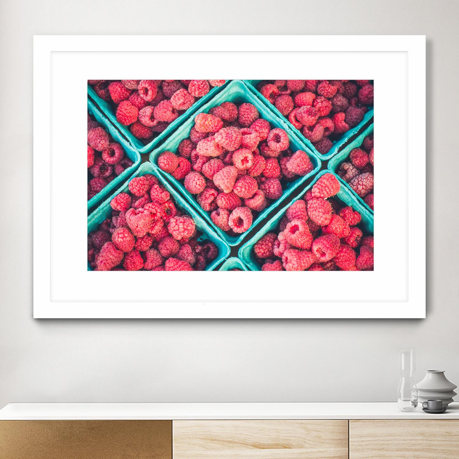 Raspberries by Pexels on GIANT ART - blue fruit-food-drink