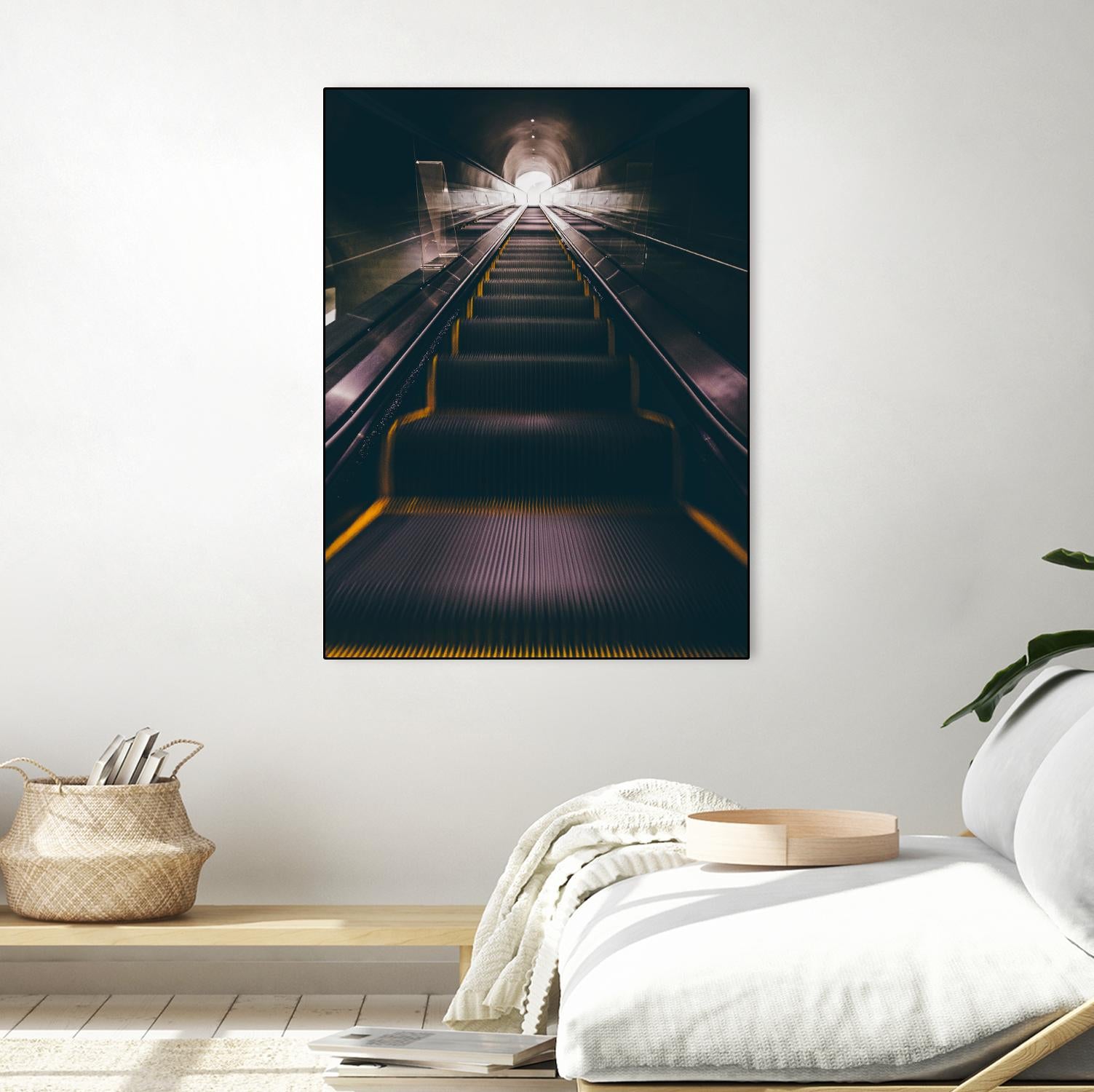 Escalator by Pexels on GIANT ART - yellow architectural