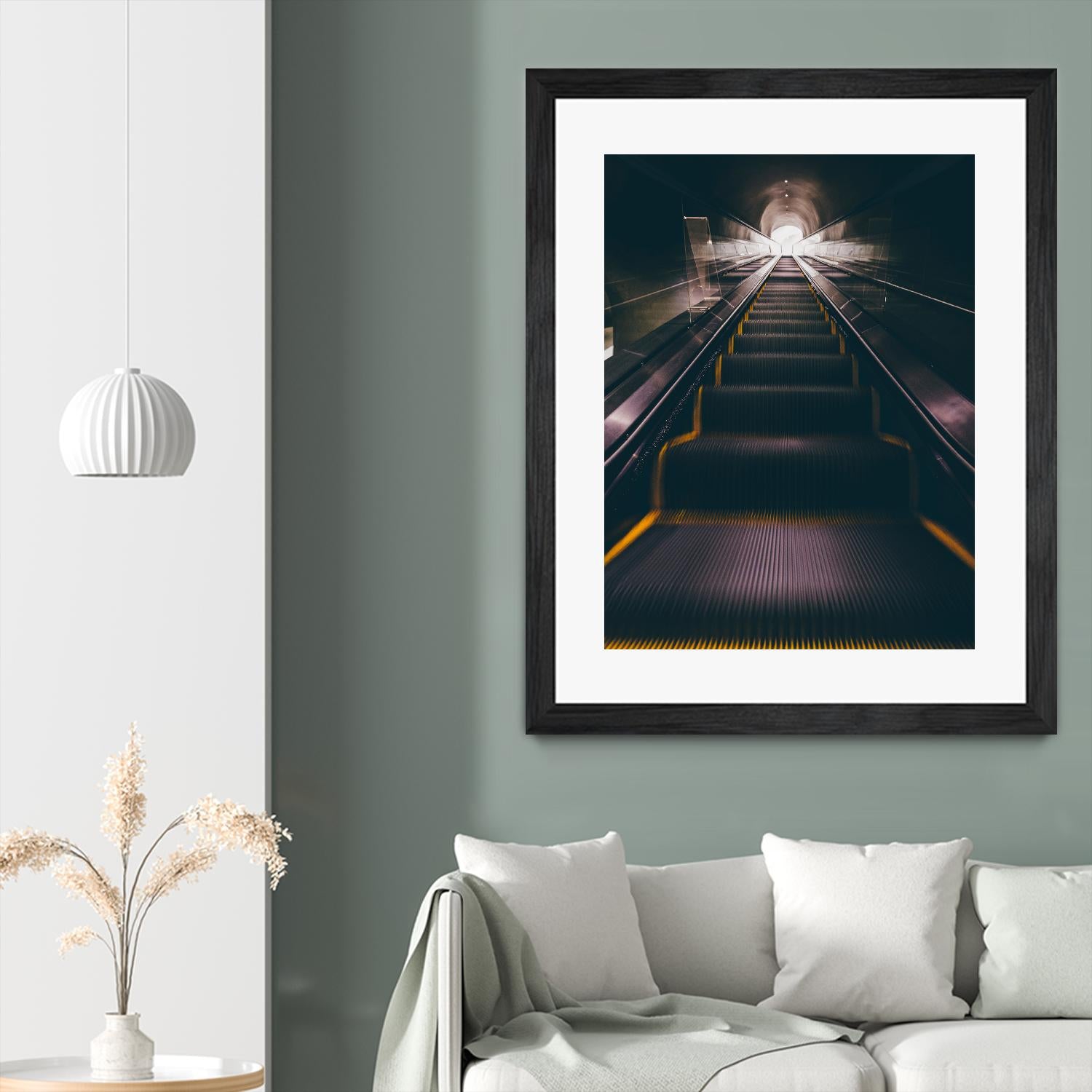 Escalator by Pexels on GIANT ART - yellow architectural