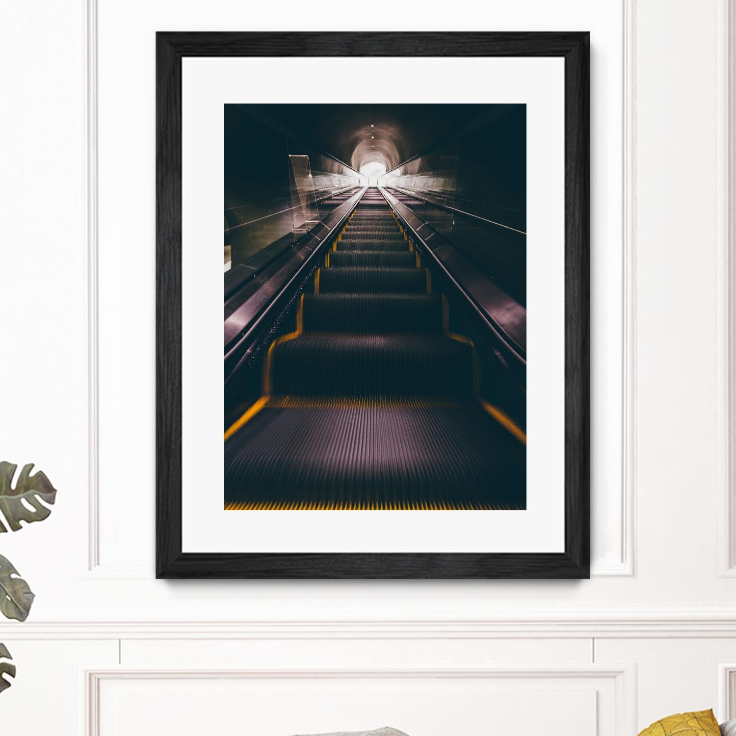 Escalator by Pexels on GIANT ART - yellow architectural