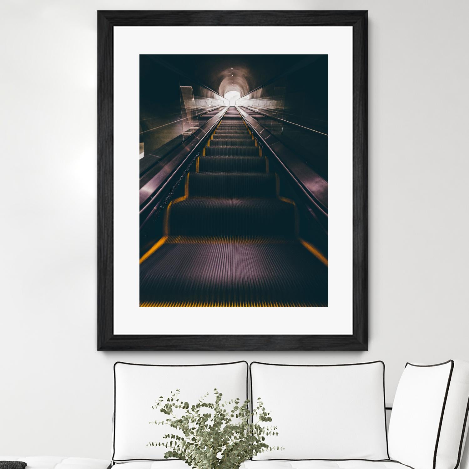 Escalator by Pexels on GIANT ART - yellow architectural