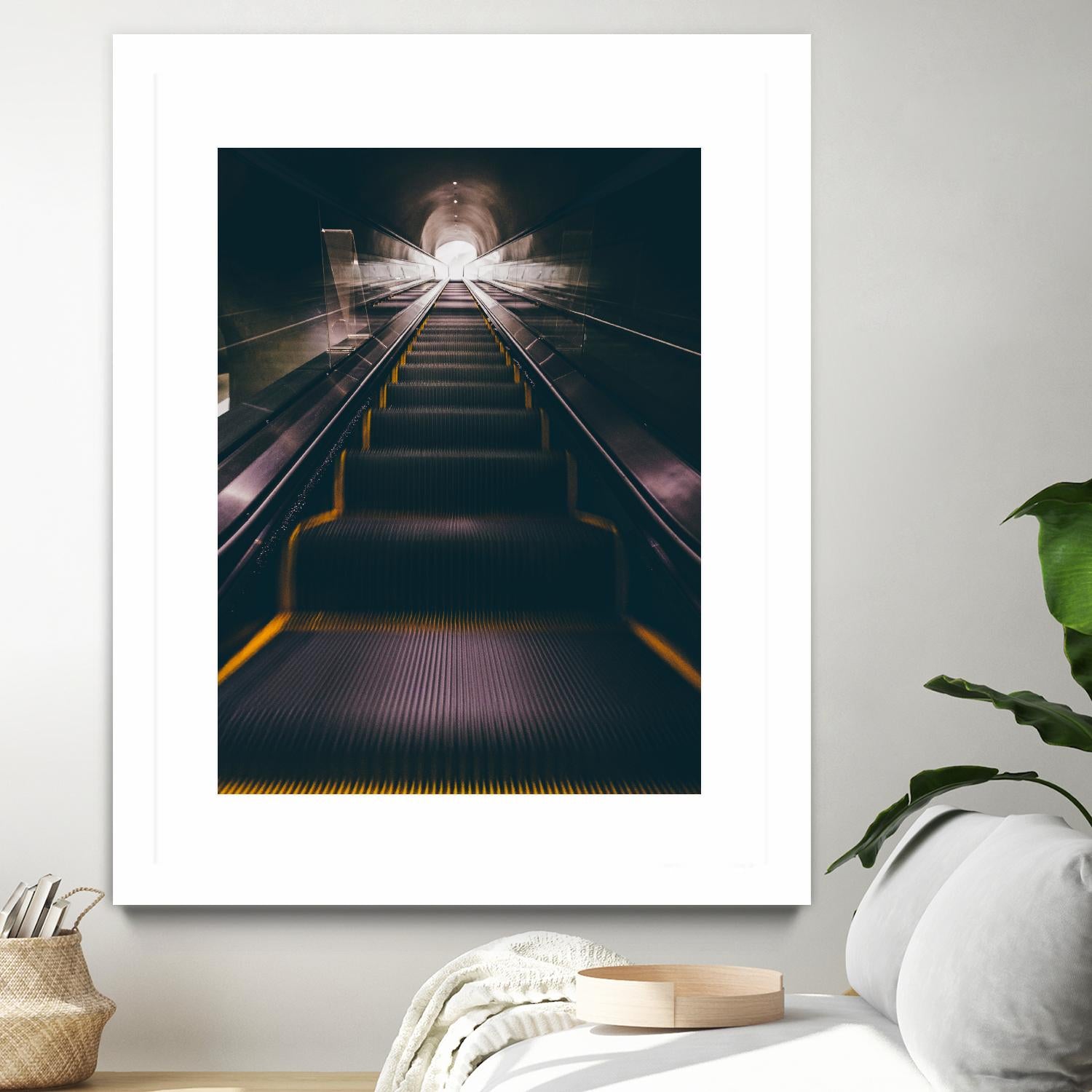 Escalator by Pexels on GIANT ART - yellow architectural