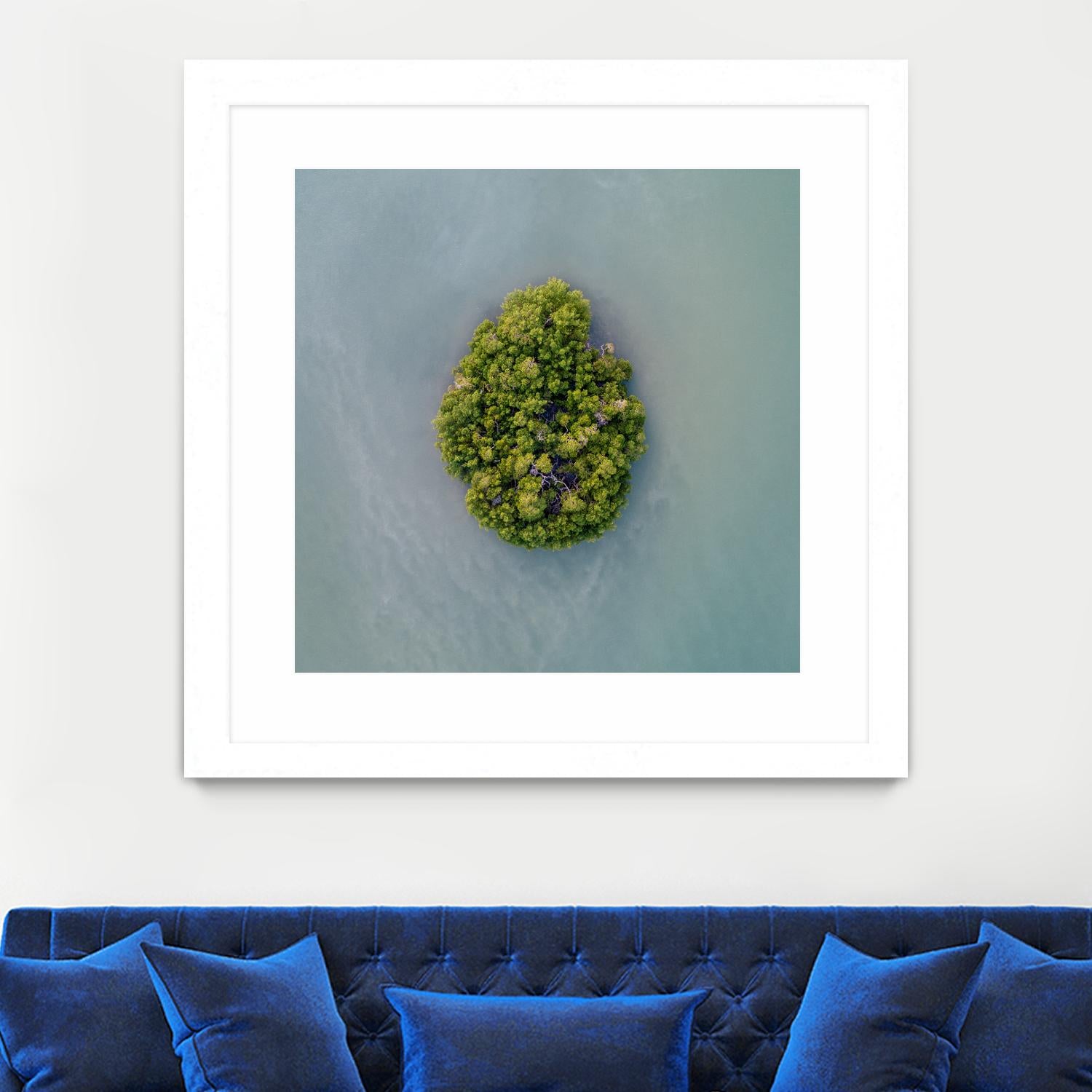 Lonely Island by Pexels on GIANT ART - green sea scene