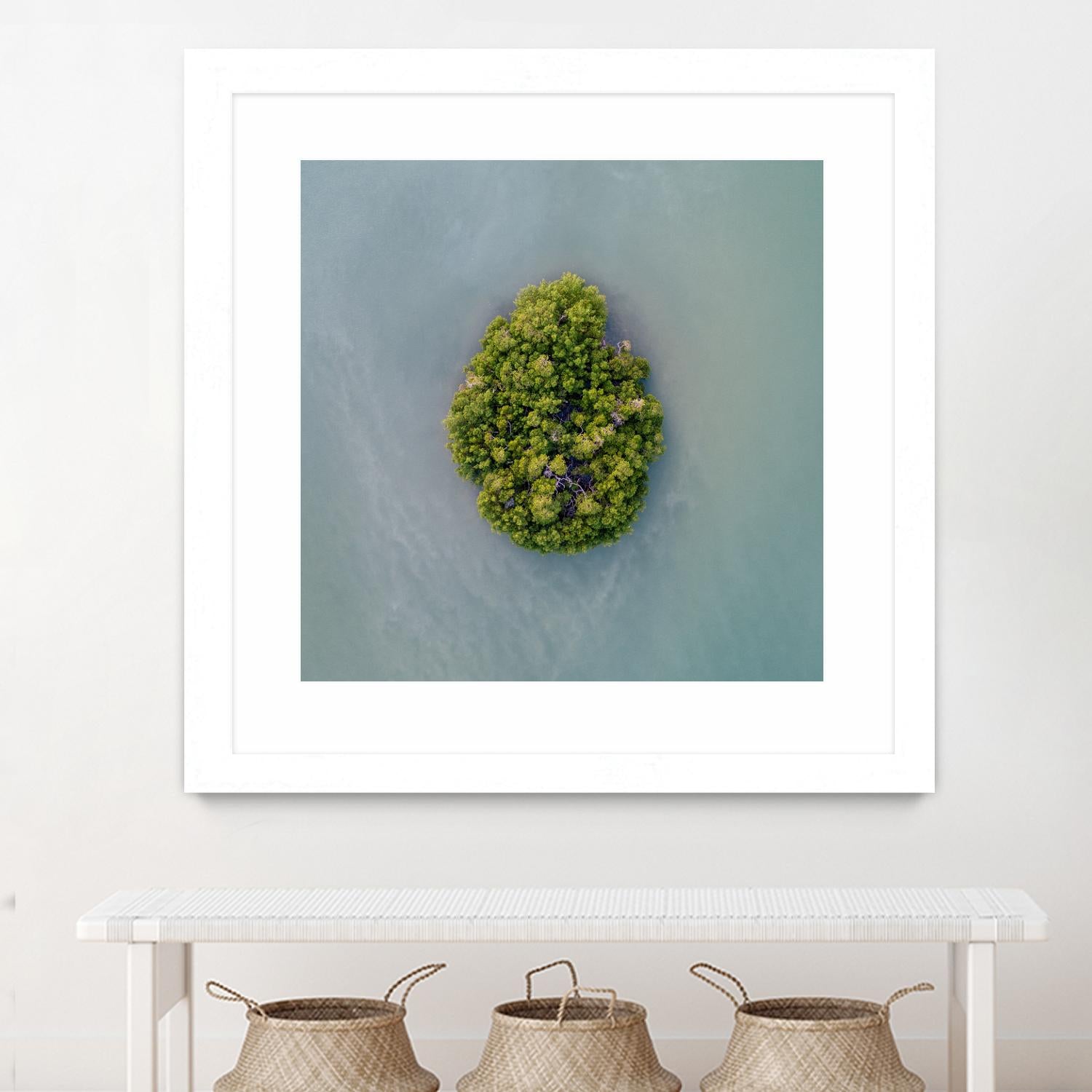 Lonely Island by Pexels on GIANT ART - green sea scene