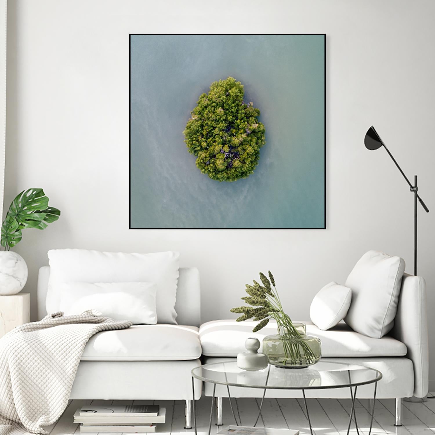 Lonely Island by Pexels on GIANT ART - green sea scene