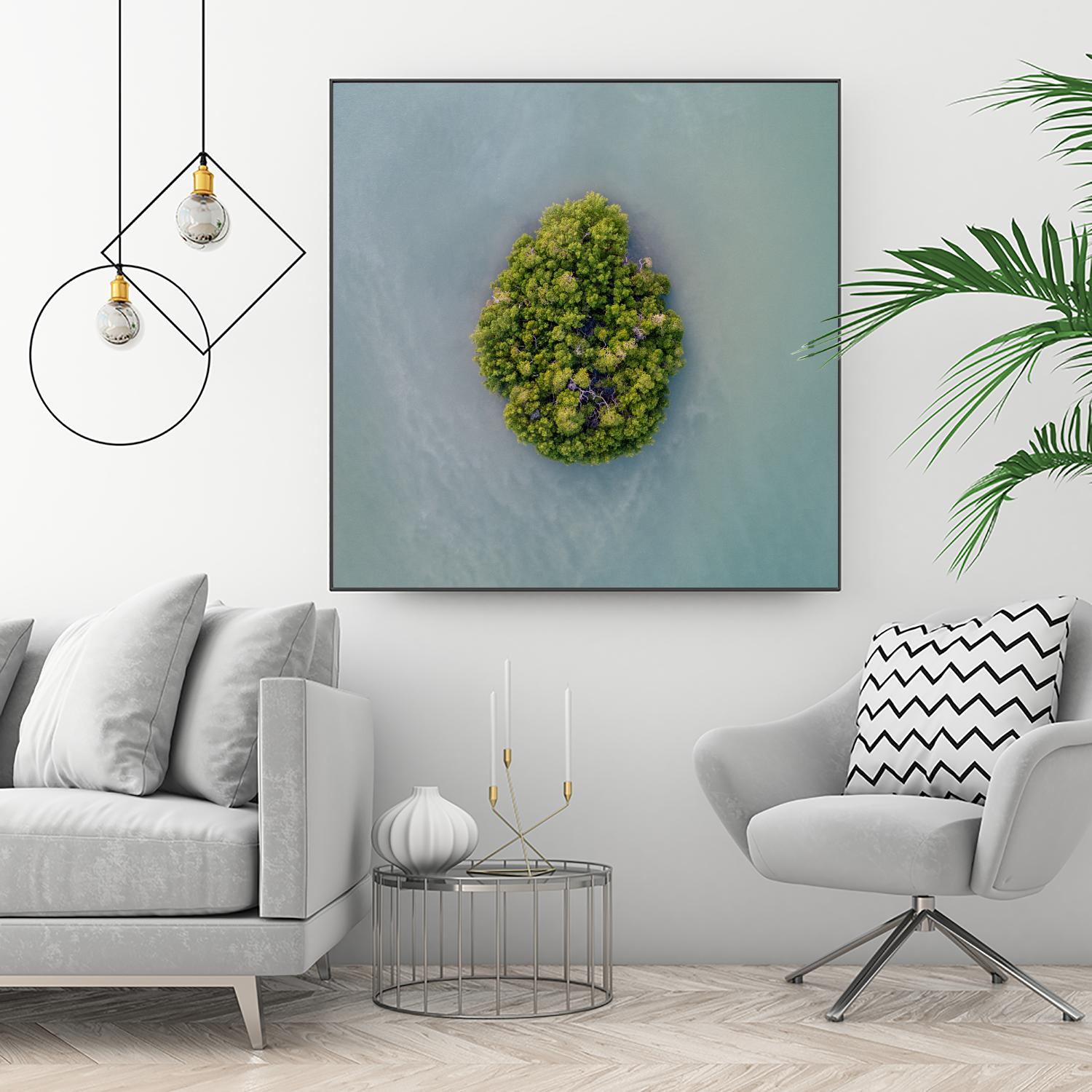 Lonely Island by Pexels on GIANT ART - green sea scene