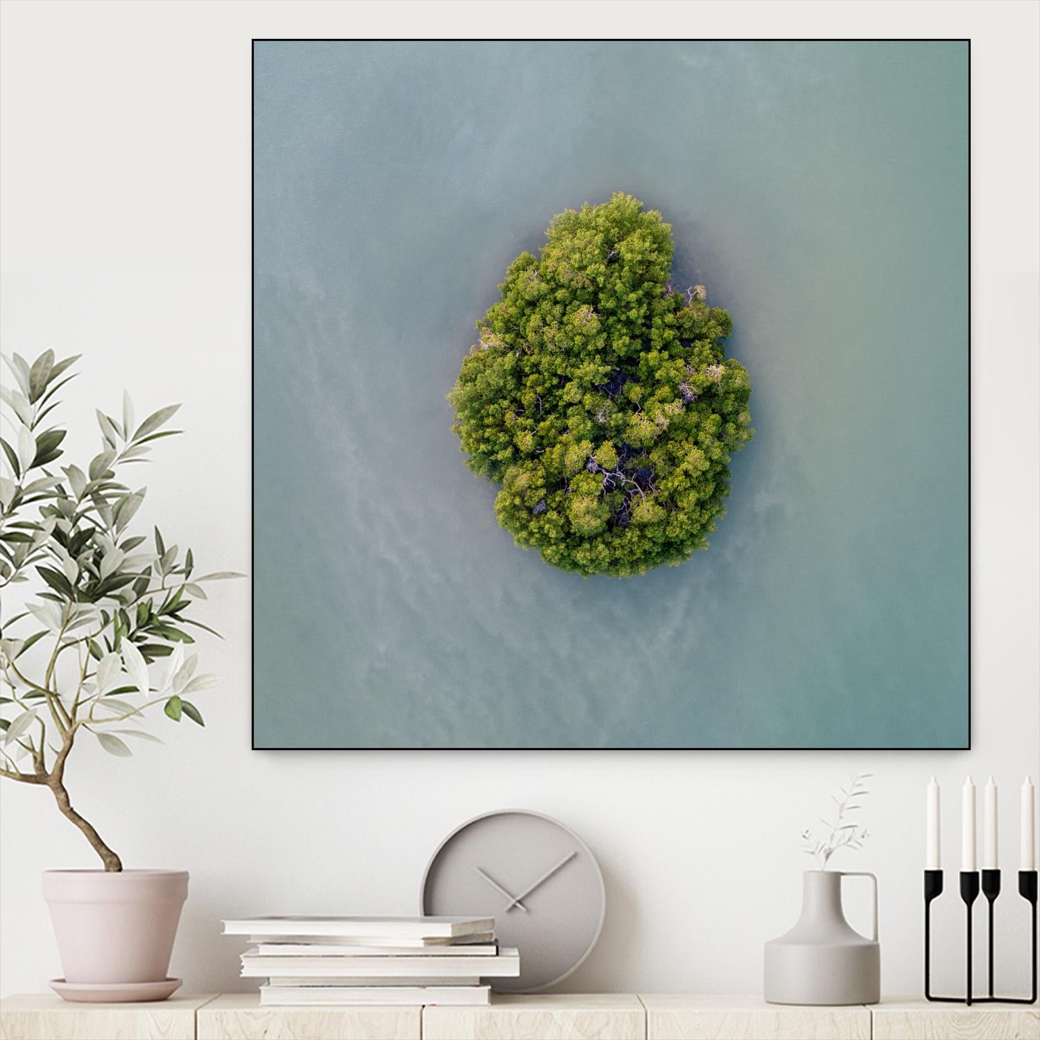 Lonely Island by Pexels on GIANT ART - green sea scene