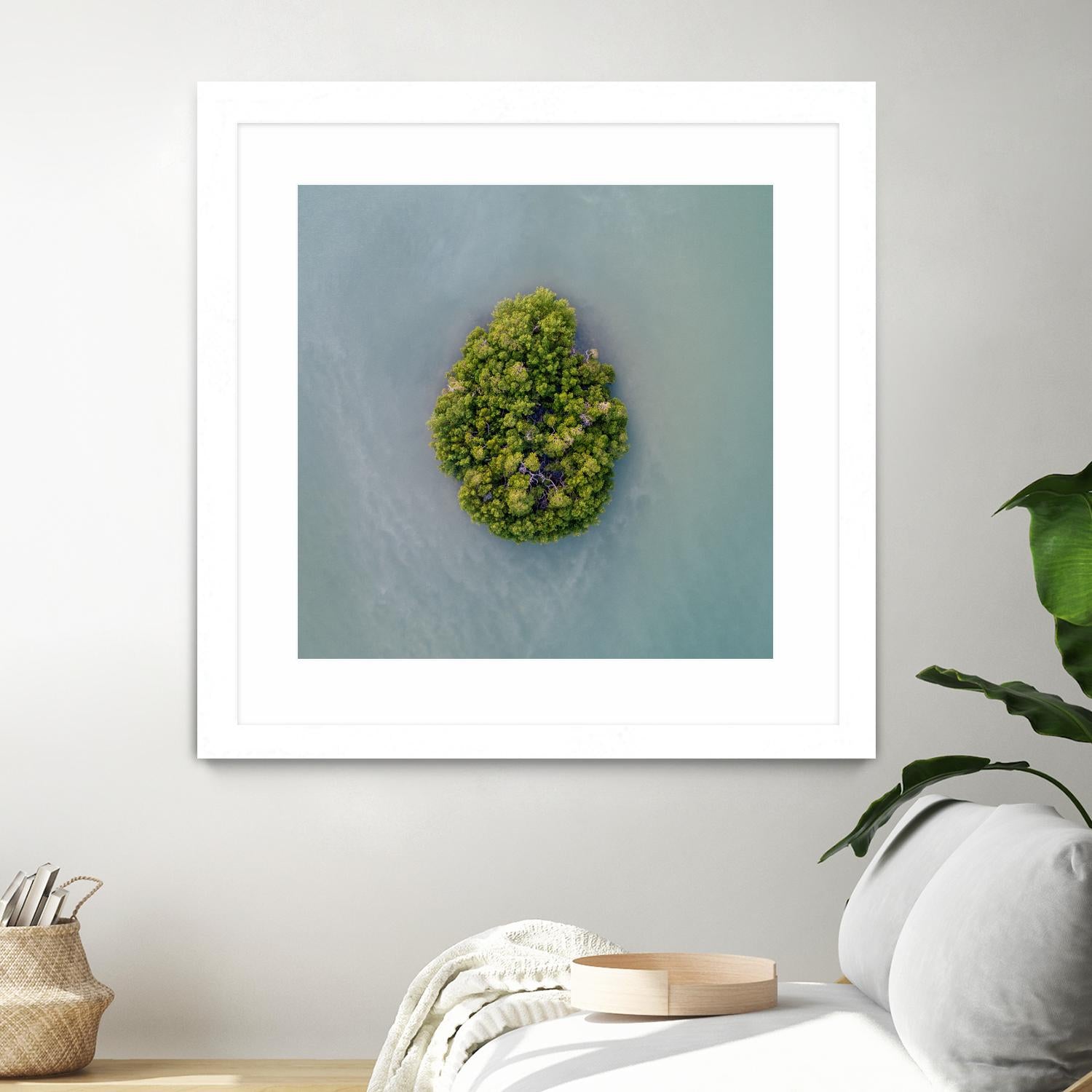 Lonely Island by Pexels on GIANT ART - green sea scene