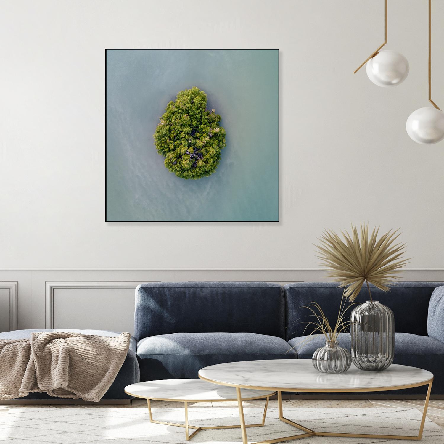 Lonely Island by Pexels on GIANT ART - green sea scene