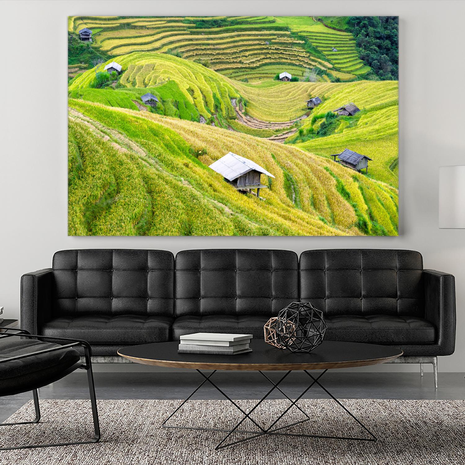 Paddy field valley by Pexels on GIANT ART - yellow landscape