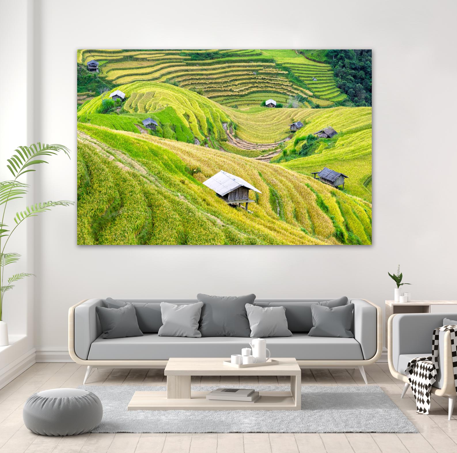 Paddy field valley by Pexels on GIANT ART - yellow landscape