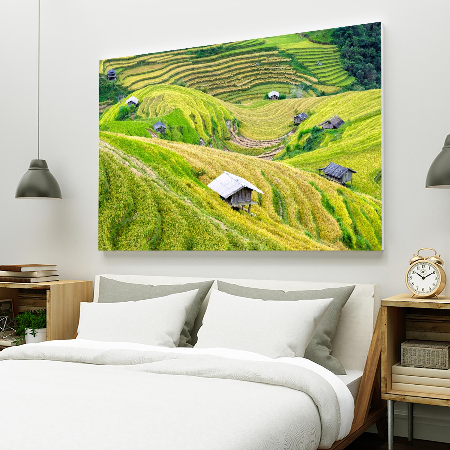 Paddy field valley by Pexels on GIANT ART - yellow landscape