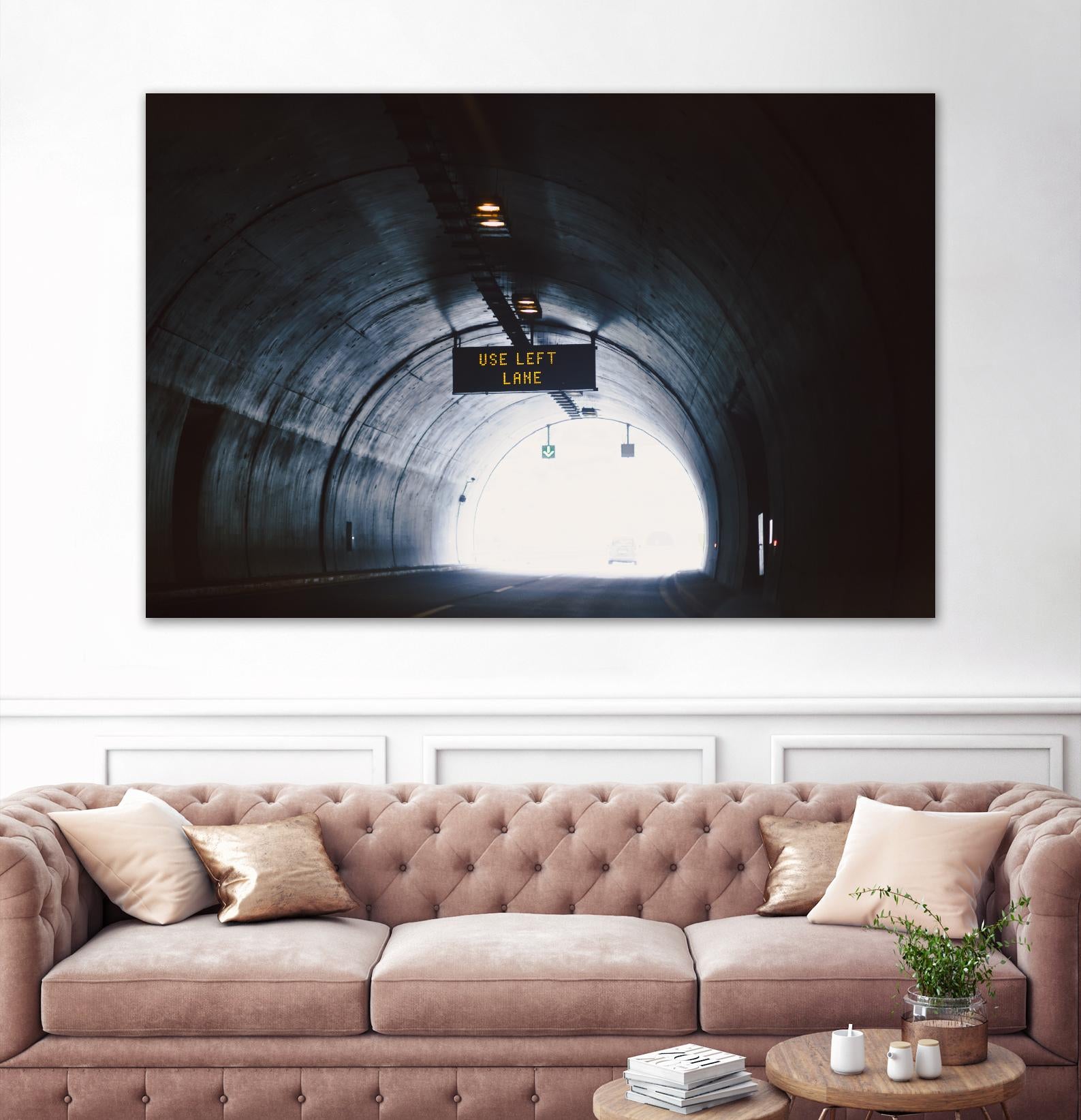 Use left lane by Pexels on GIANT ART - white photo art