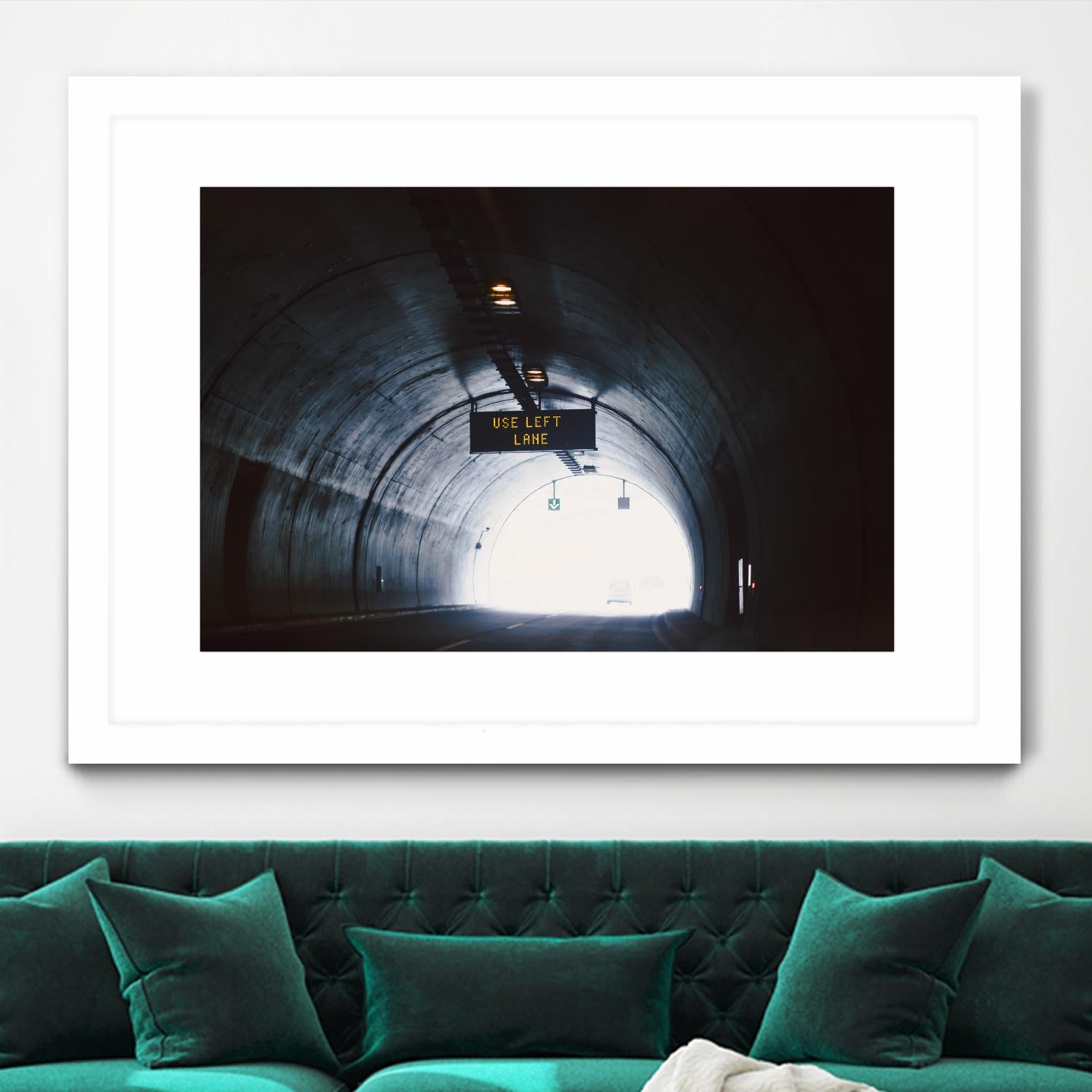 Use left lane by Pexels on GIANT ART - white photo art