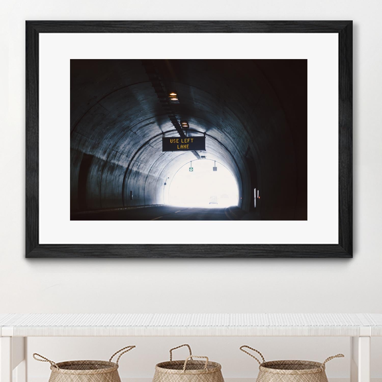 Use left lane by Pexels on GIANT ART - white photo art