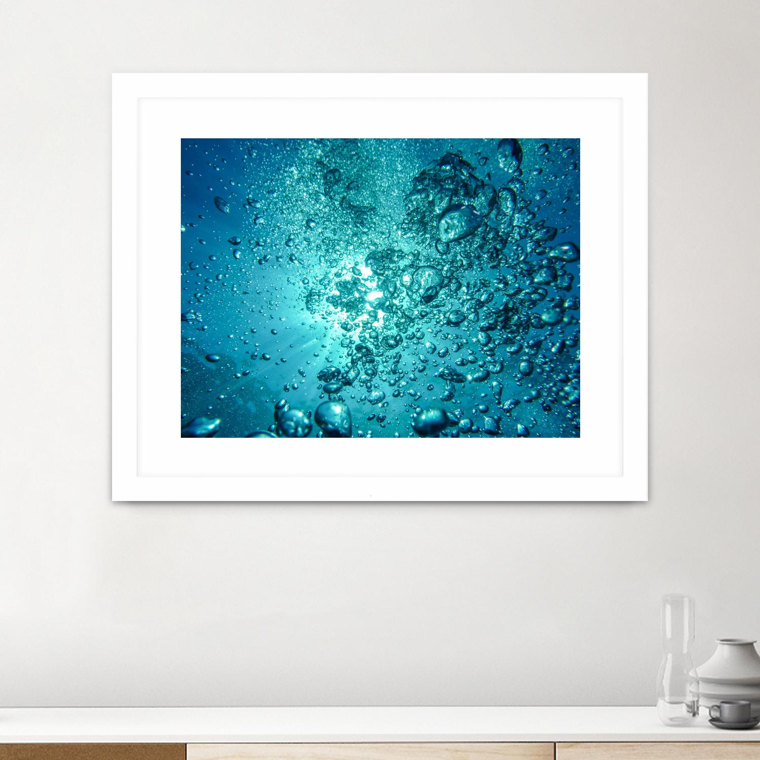 Bubbles by Pexels on GIANT ART - white sea scene bubbles in water
