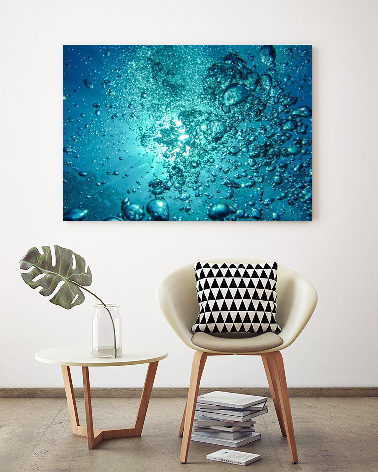 Bubbles by Pexels on GIANT ART - white sea scene bubbles in water