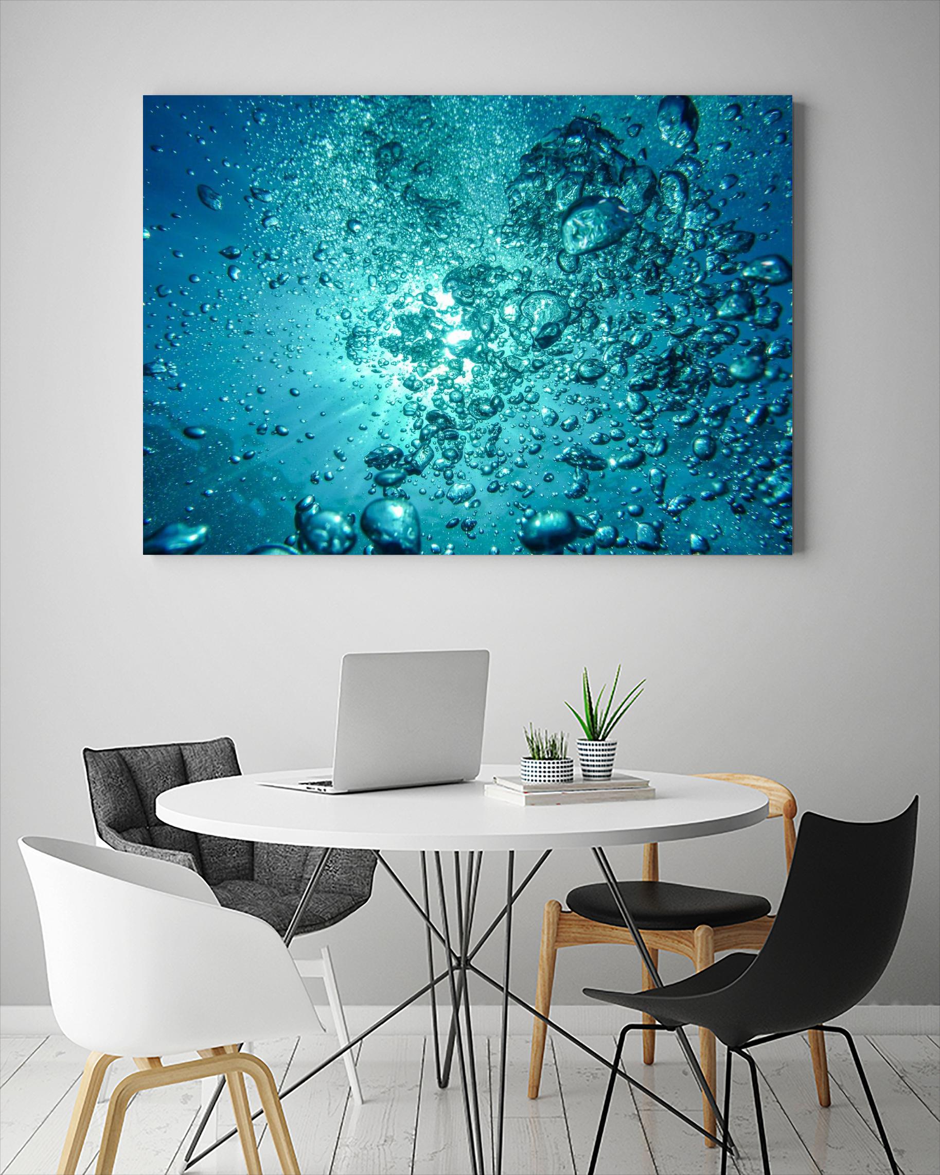 Bubbles by Pexels on GIANT ART - white sea scene bubbles in water