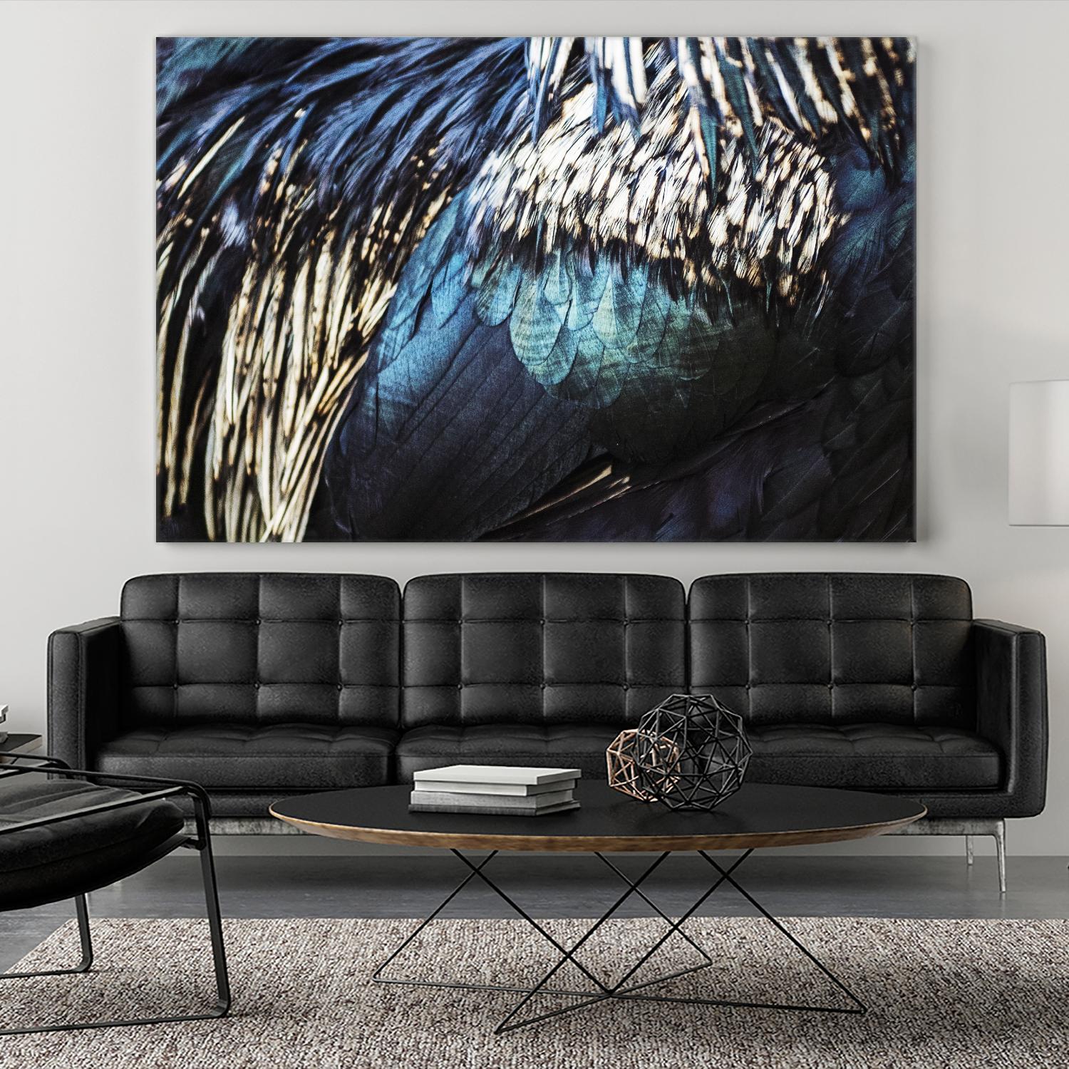 Blue feathers by Pexels on GIANT ART - white animals