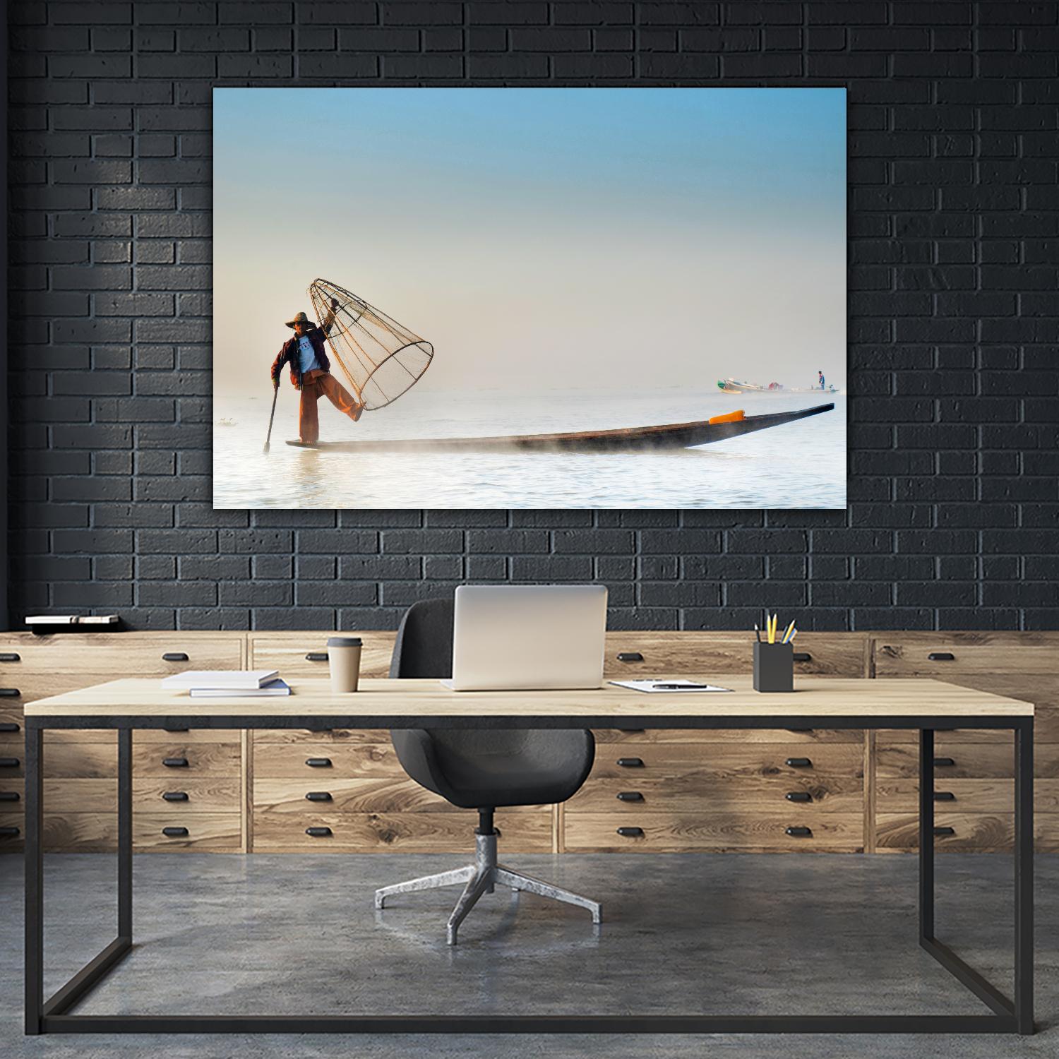 Fishing by Pexels on GIANT ART - white sea scene