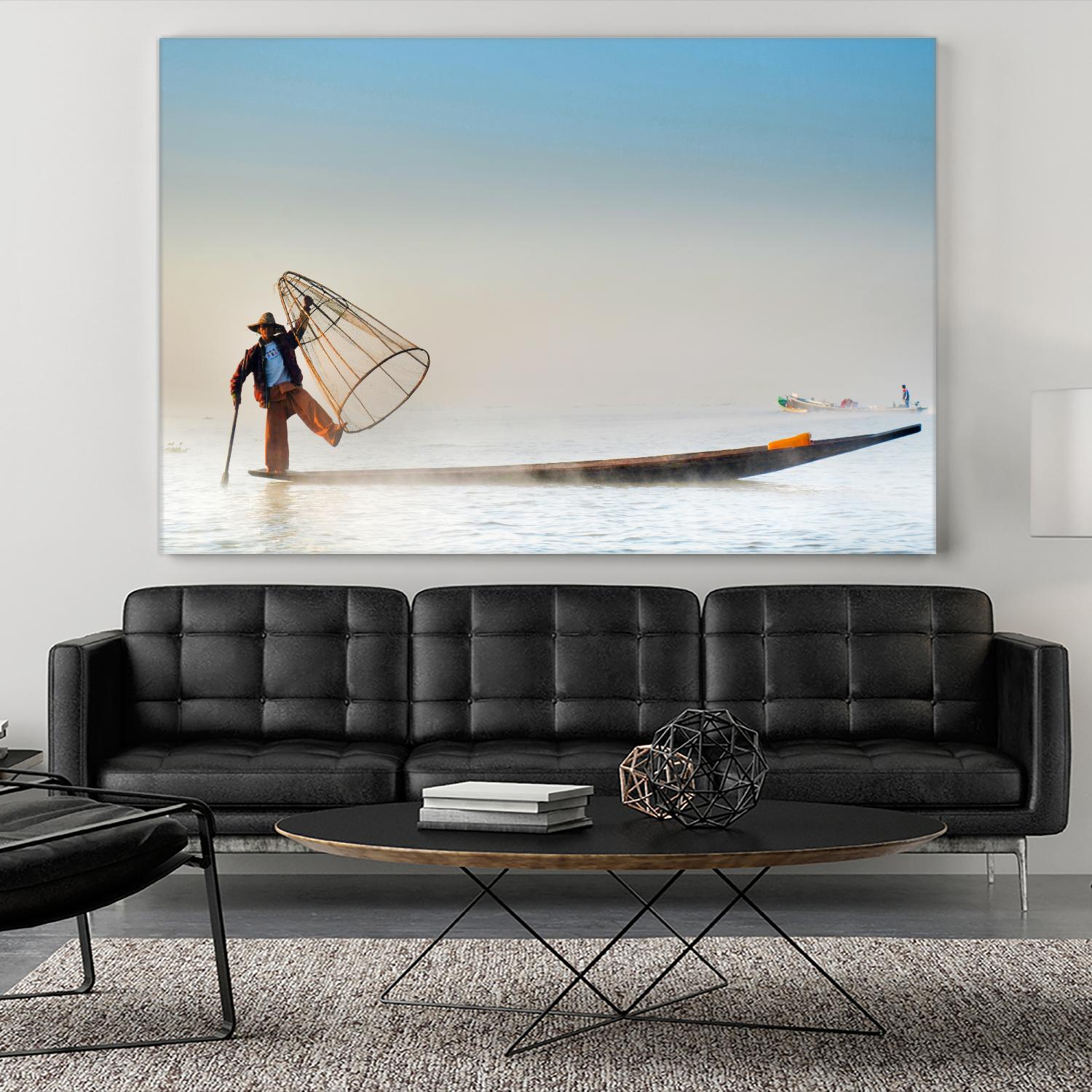 Fishing by Pexels on GIANT ART - white sea scene