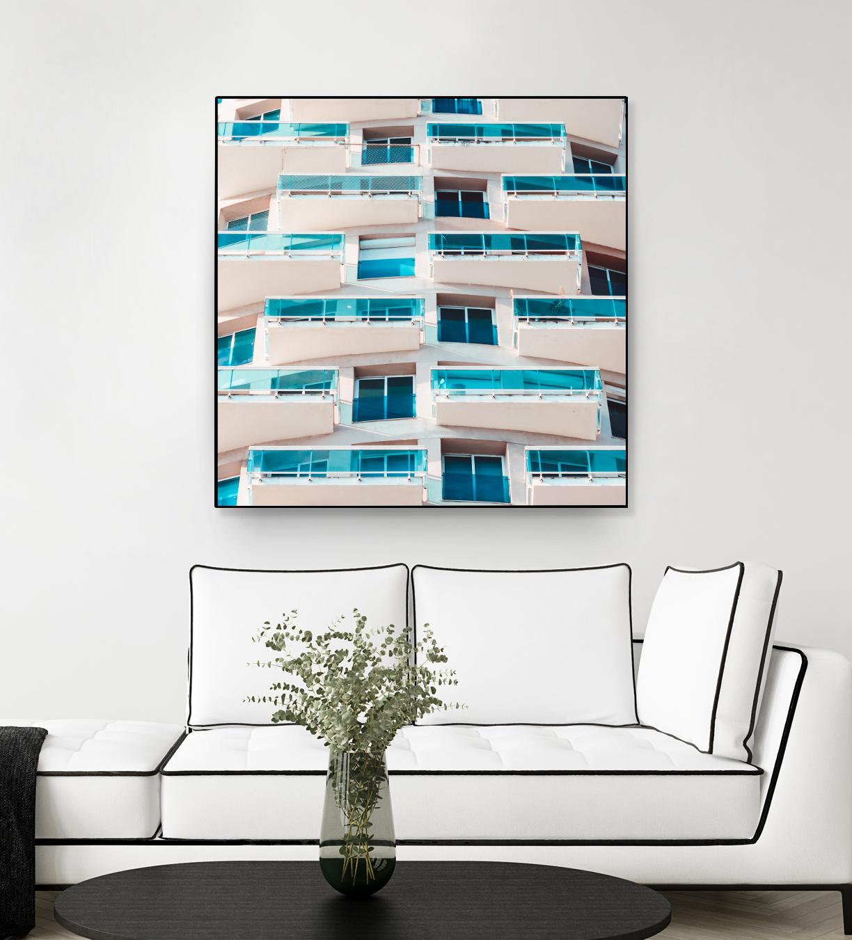 Balconies by Pexels on GIANT ART - blue architectural