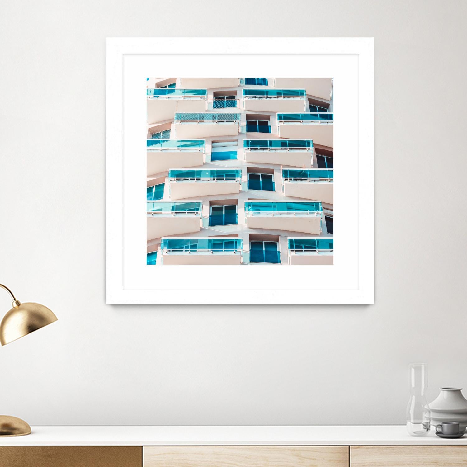 Balconies by Pexels on GIANT ART - blue architectural