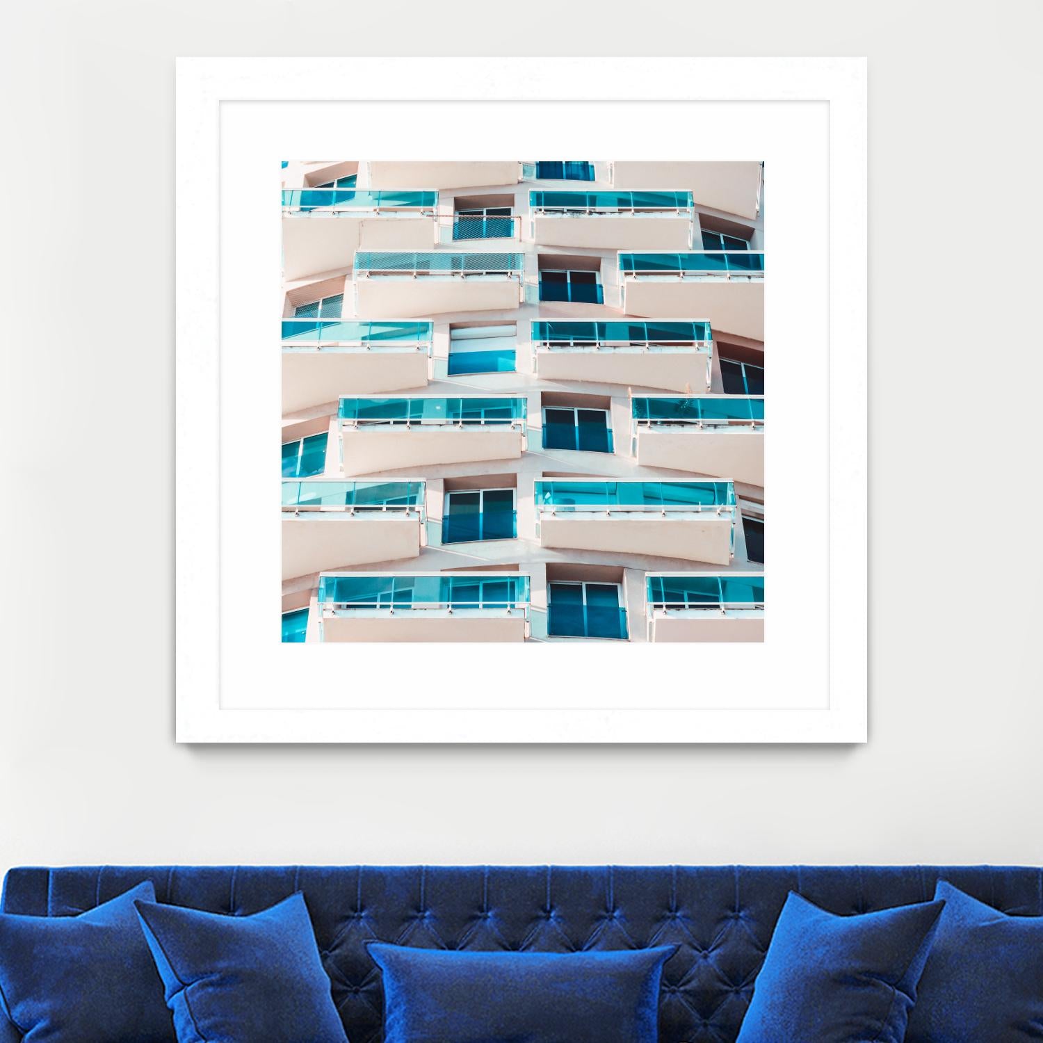 Balconies by Pexels on GIANT ART - blue architectural