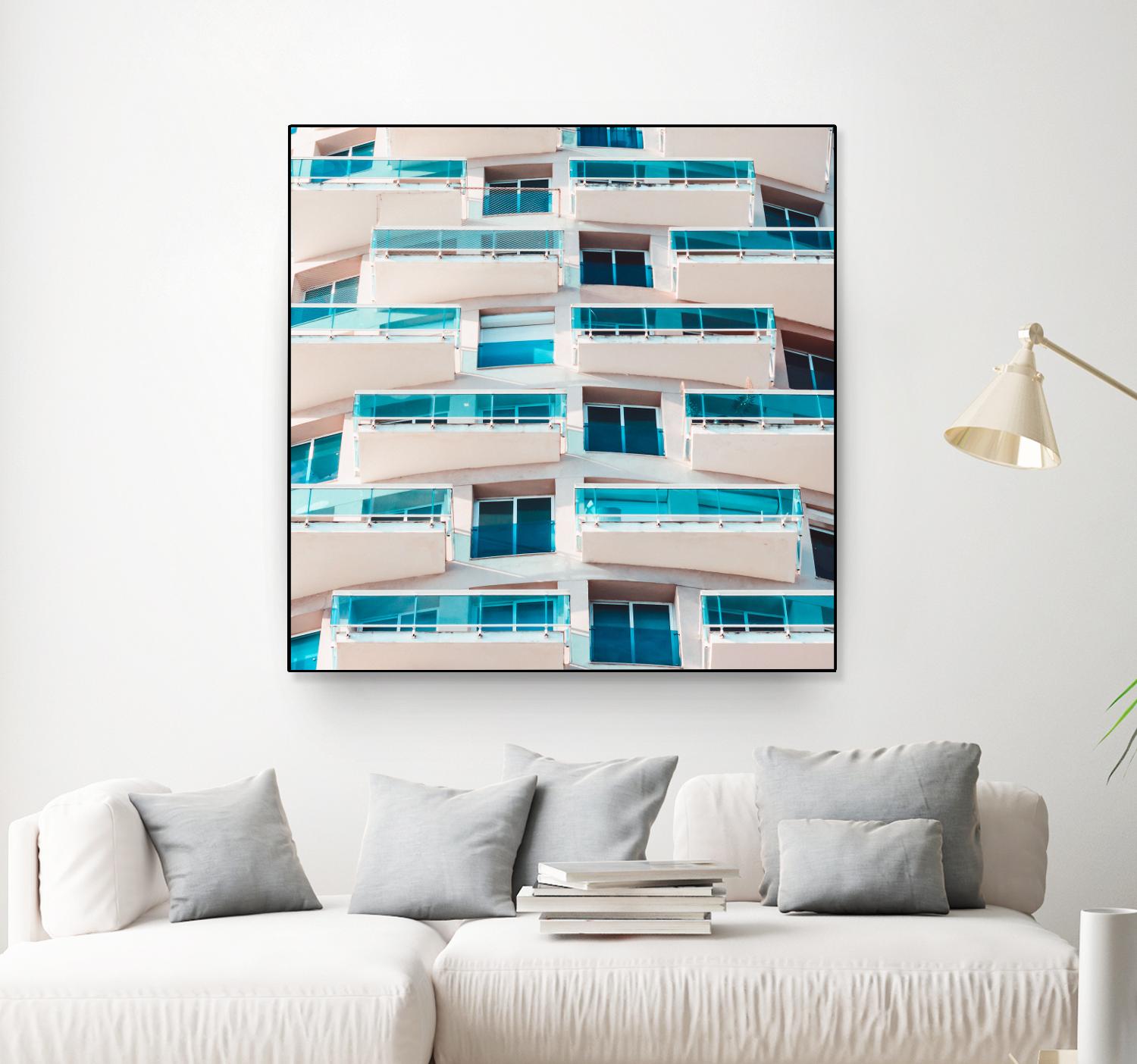 Balconies by Pexels on GIANT ART - blue architectural