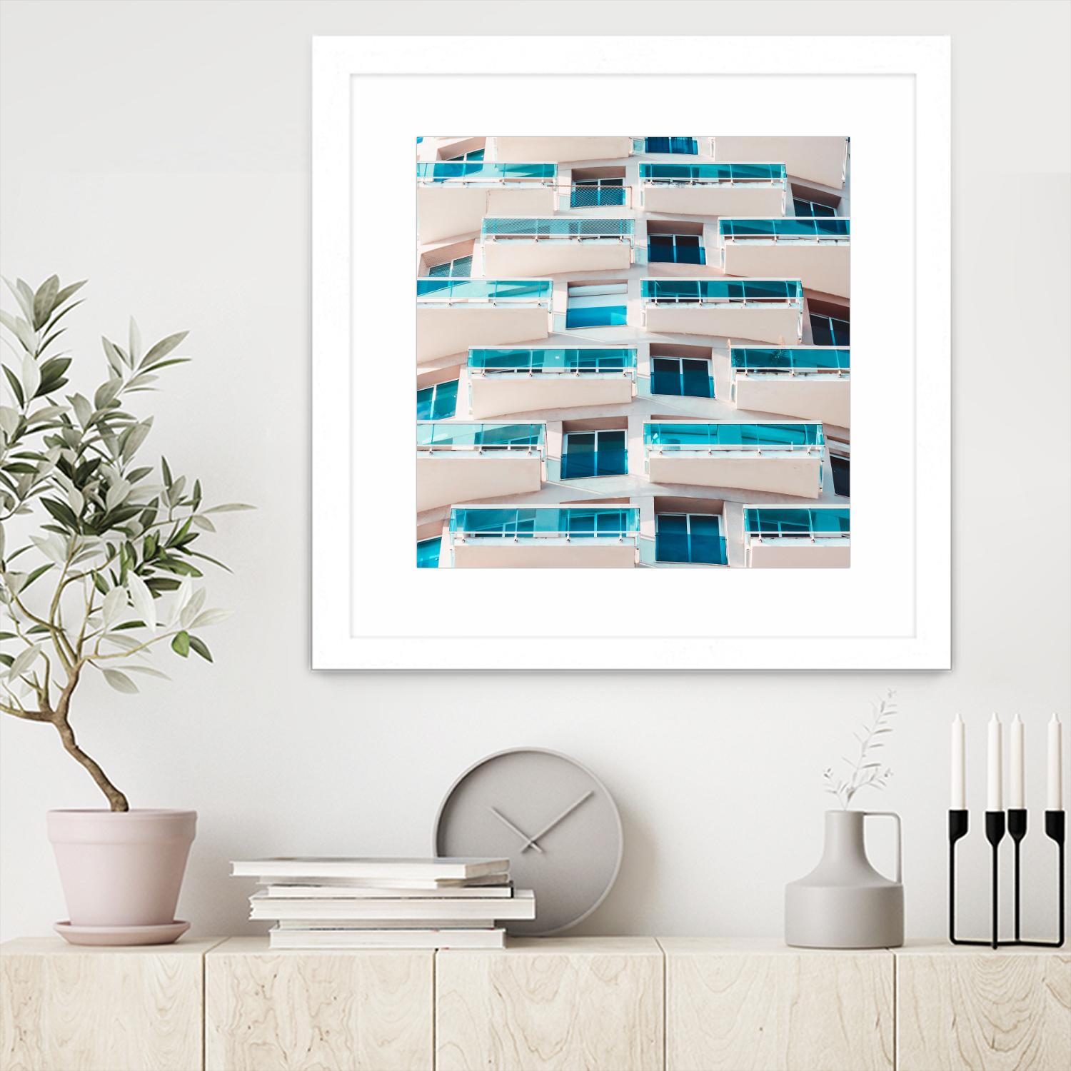 Balconies by Pexels on GIANT ART - blue architectural