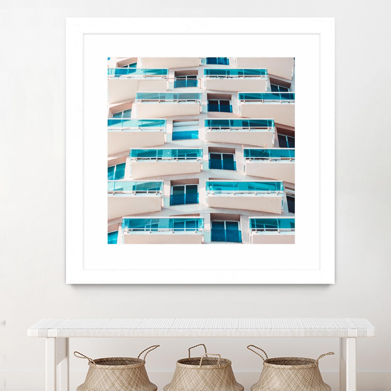 Balconies by Pexels on GIANT ART - blue architectural