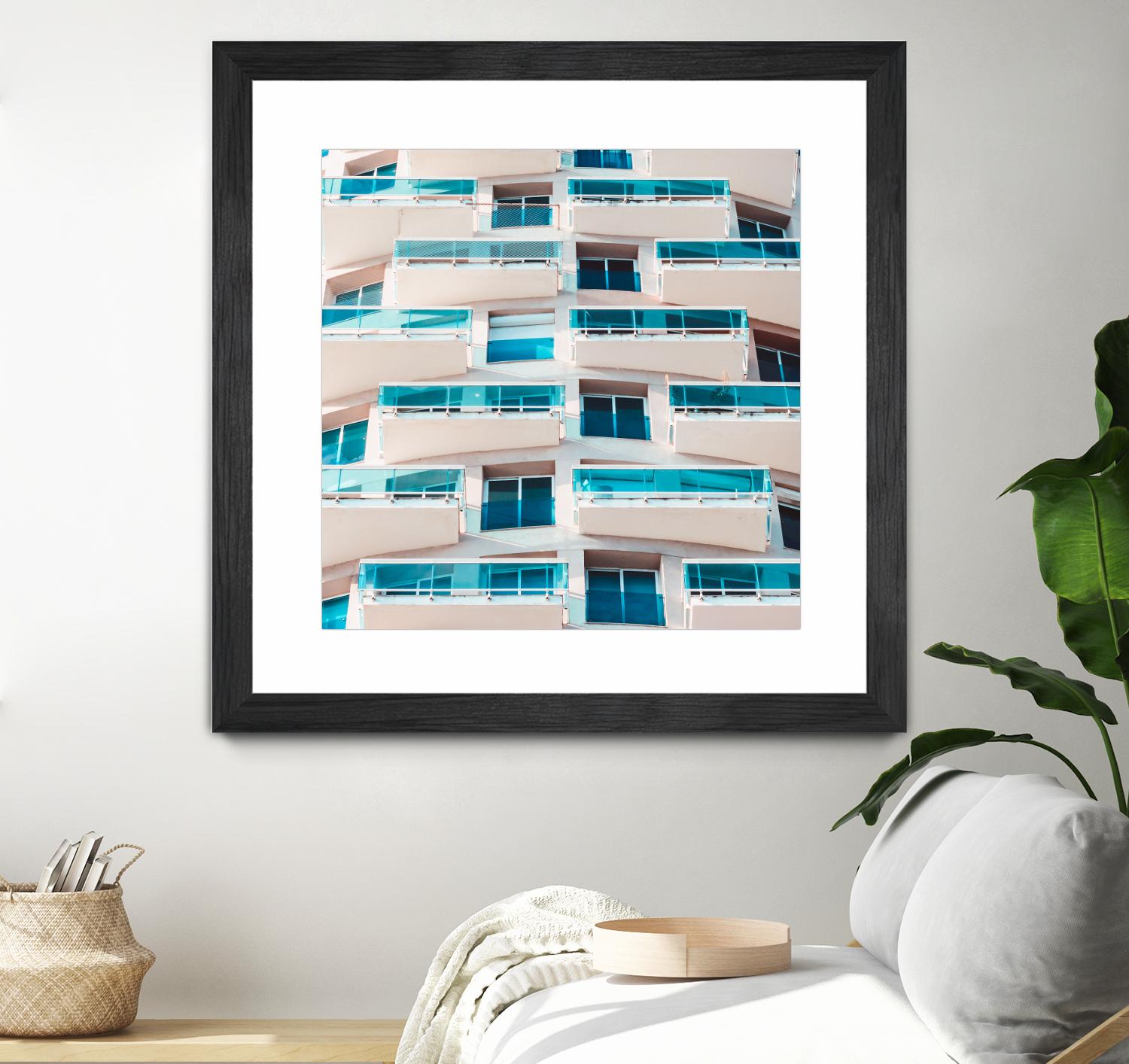 Balconies by Pexels on GIANT ART - blue architectural