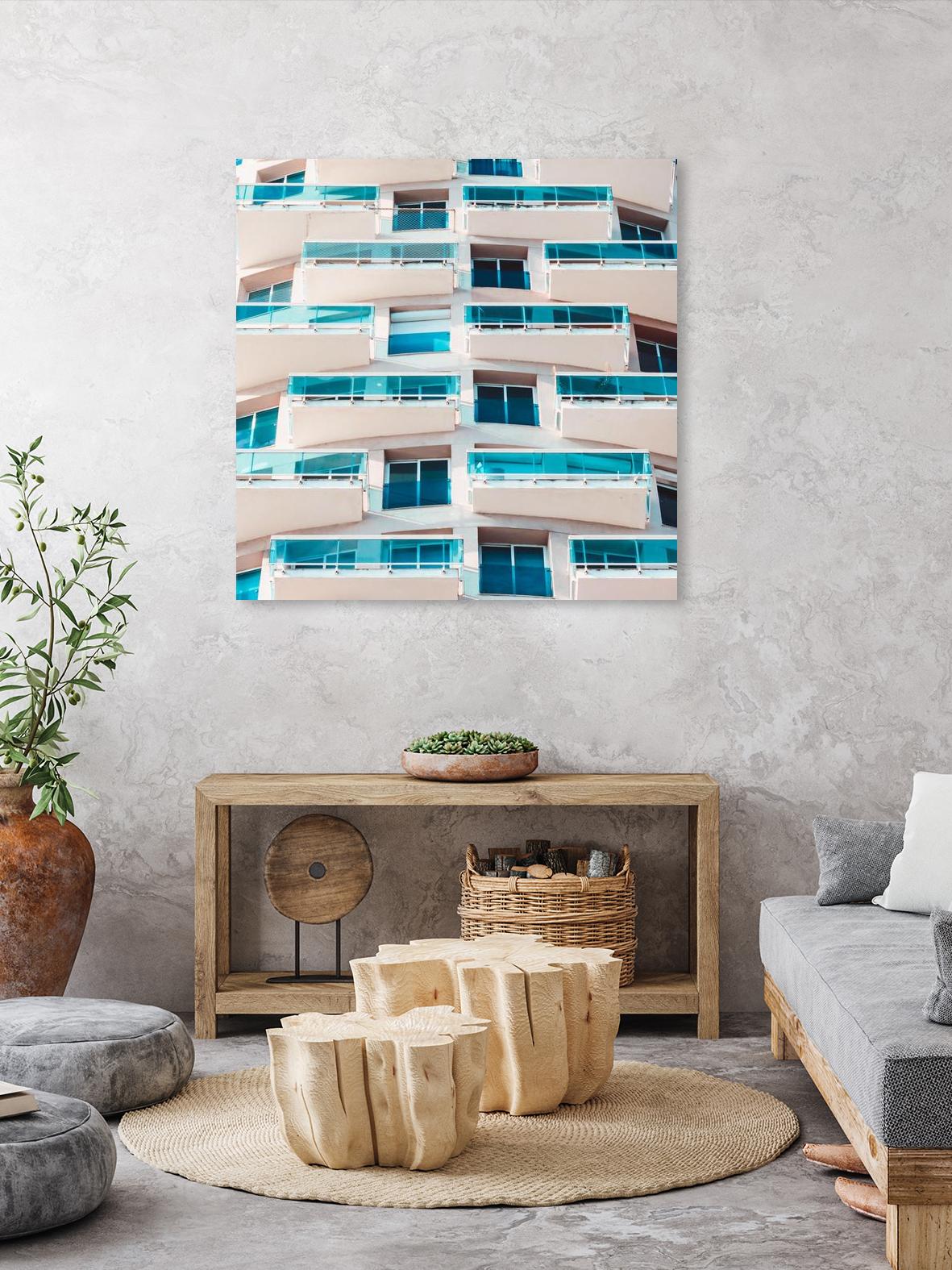 Balconies by Pexels on GIANT ART - blue architectural