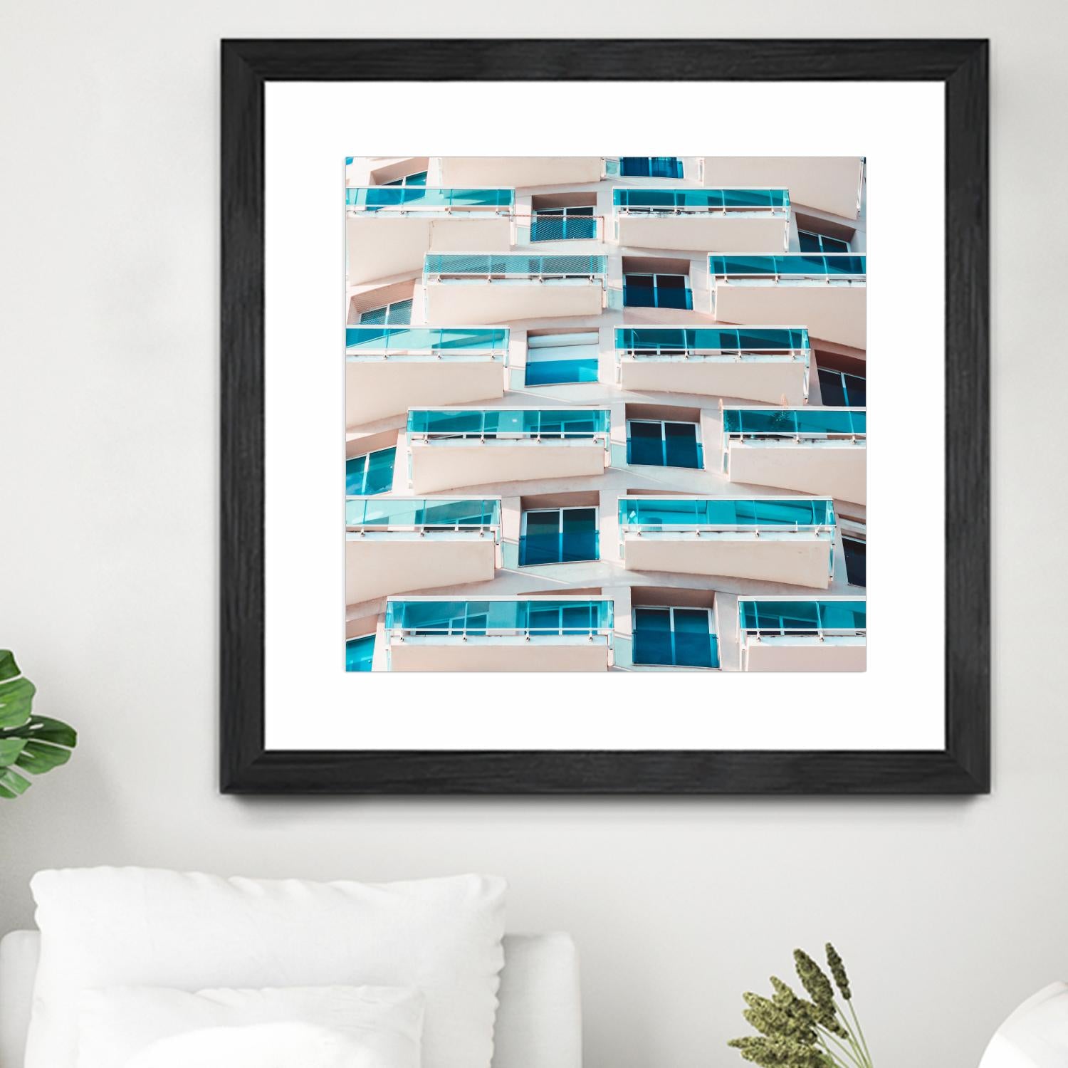 Balconies by Pexels on GIANT ART - blue architectural