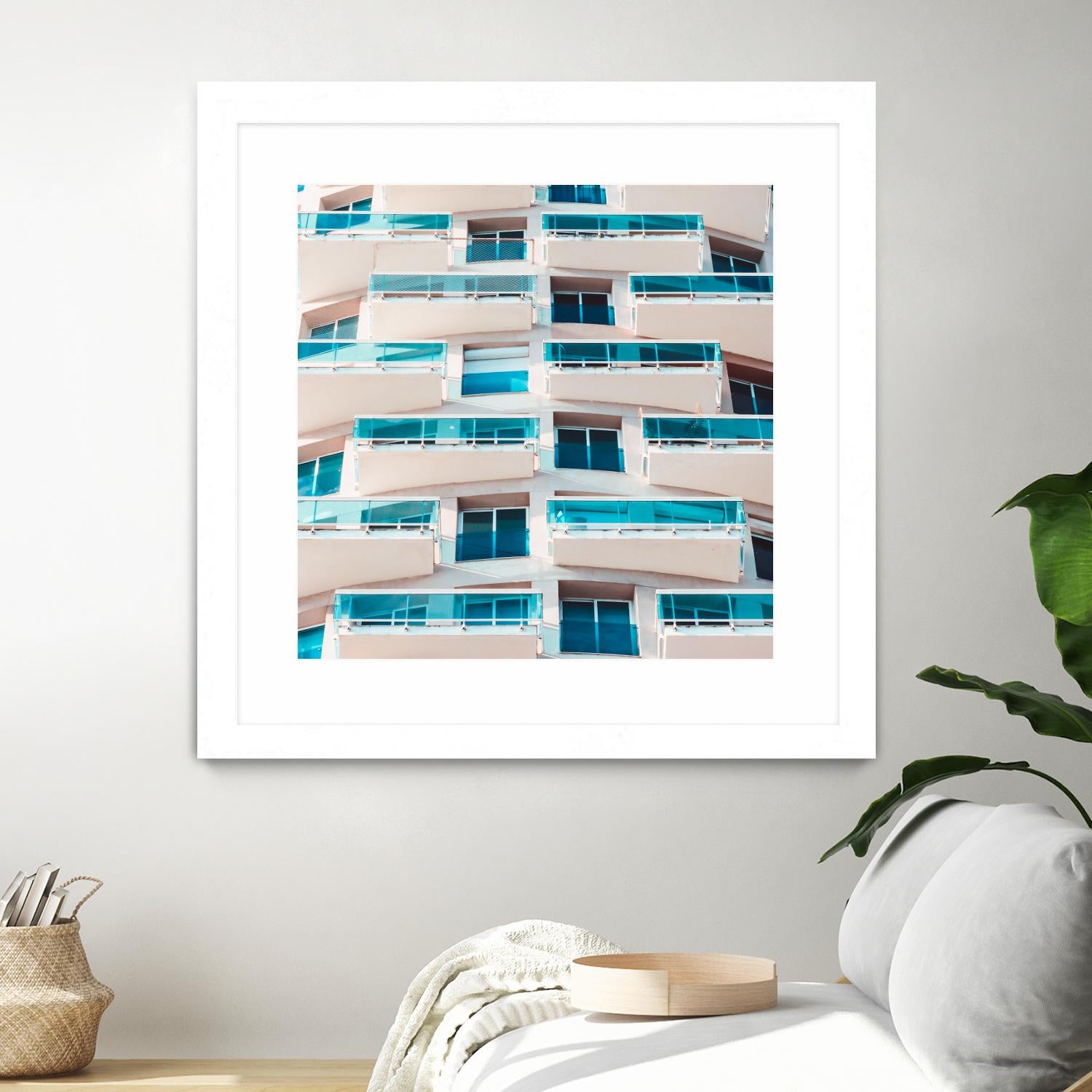 Balconies by Pexels on GIANT ART - blue architectural