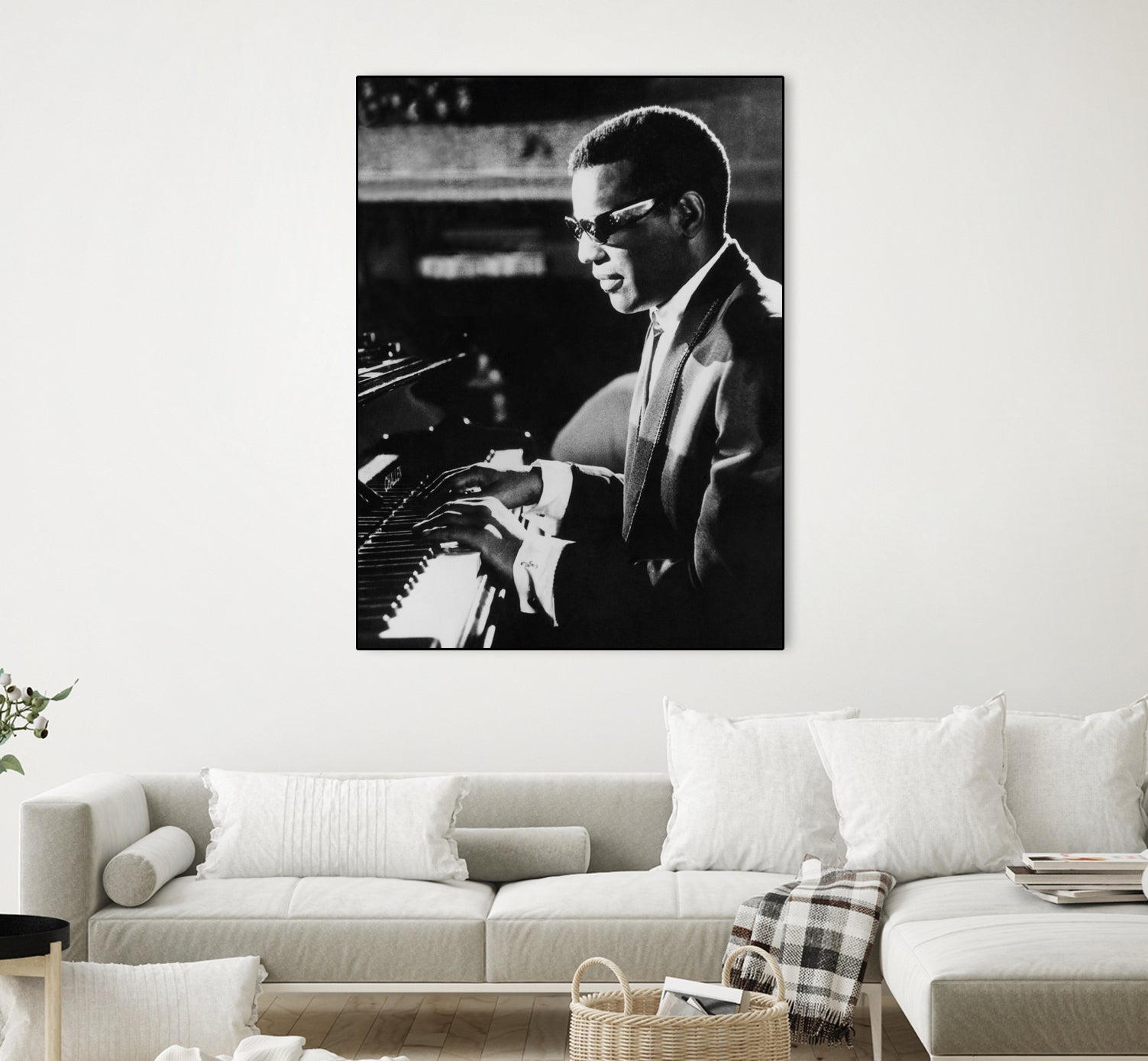 Ray Charles At The Piano by Bridgeman Images  on GIANT ART - black and white photography